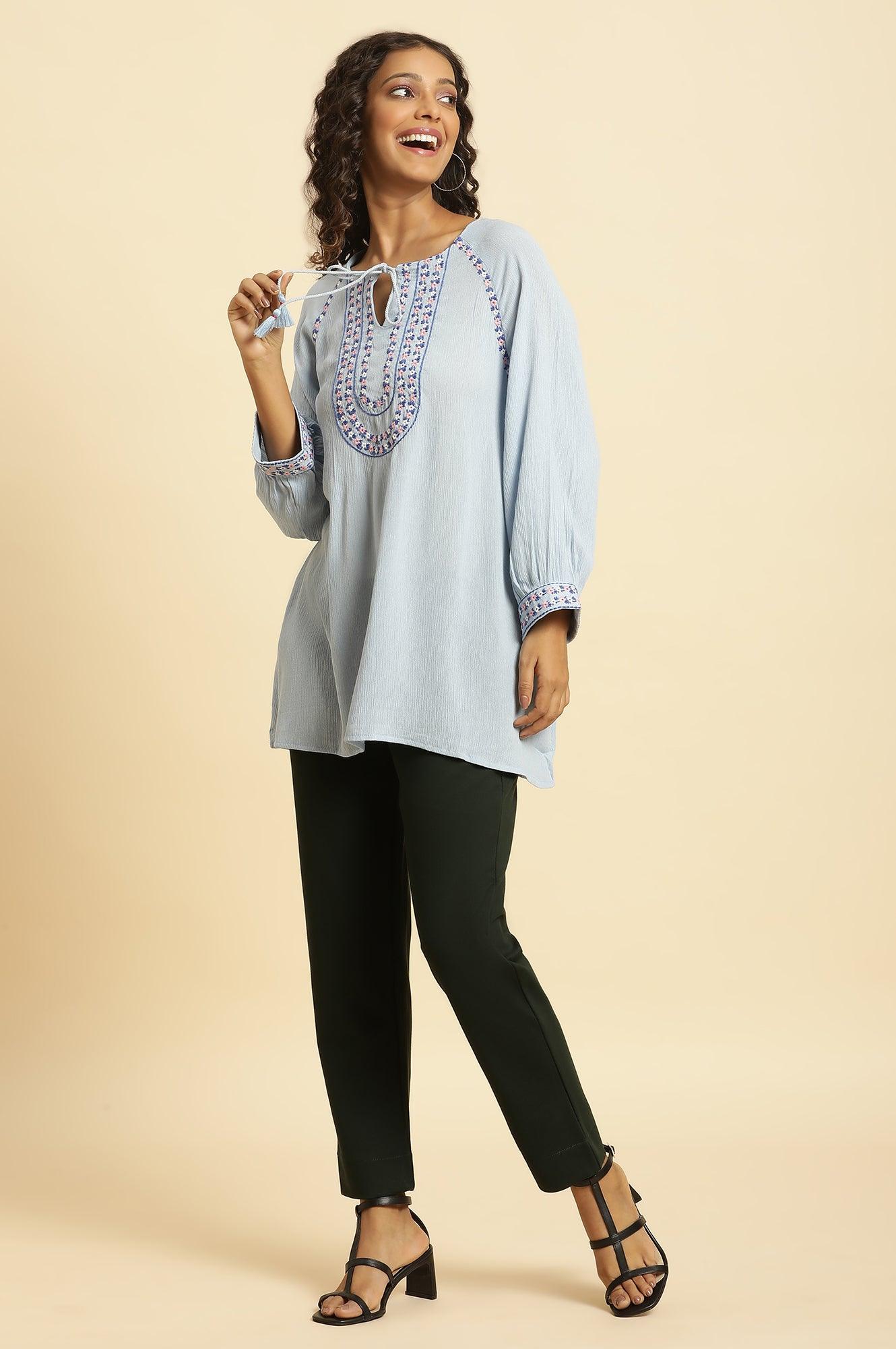 Dark Green Slim Fit Elasticated Western Pants - wforwoman