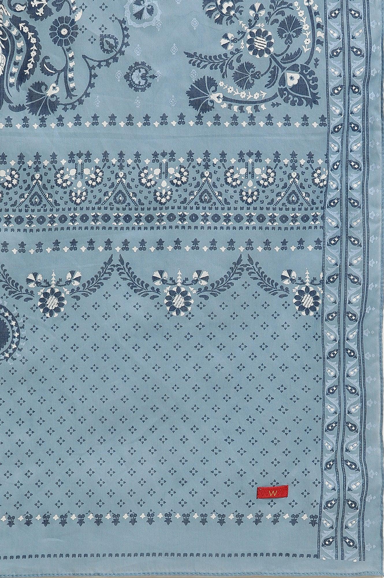 White Panelled Mock Angrakha Kurta, Pants & Dupatta Set - wforwoman