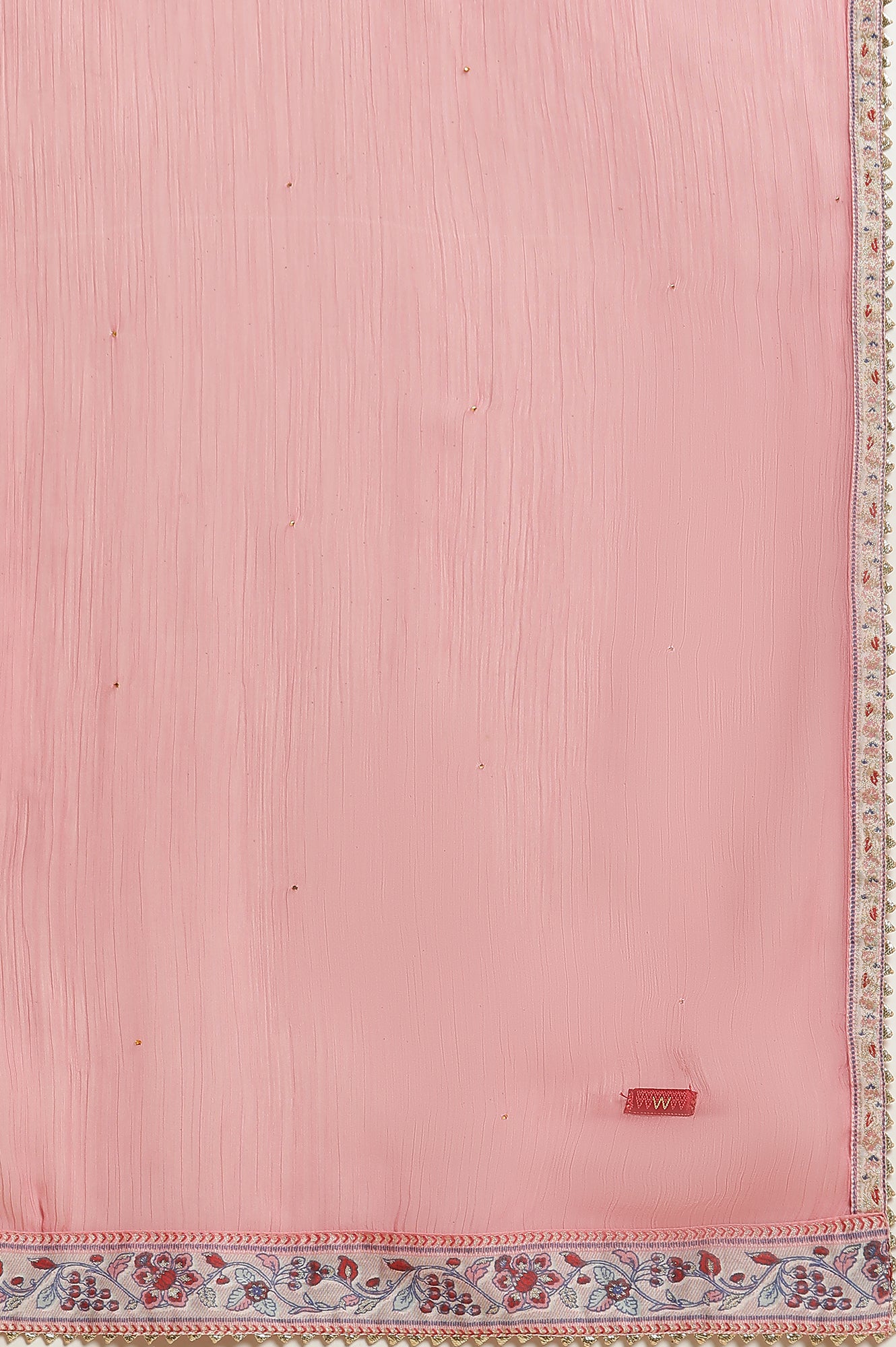 Cream Floral Printed Flared Kurta, Tights & Dupatta Set