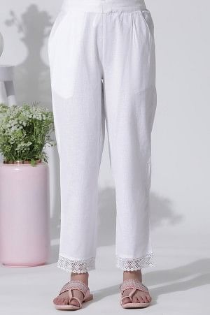 Pink & White Abstract Printed Kurta And Straight Pants Set