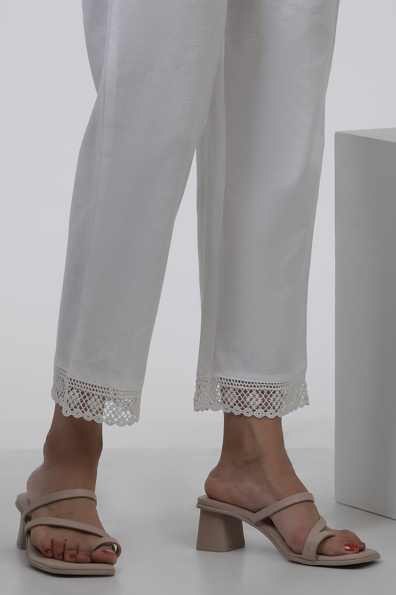 White & Pink Abstract Printed Kurta And Pants Set