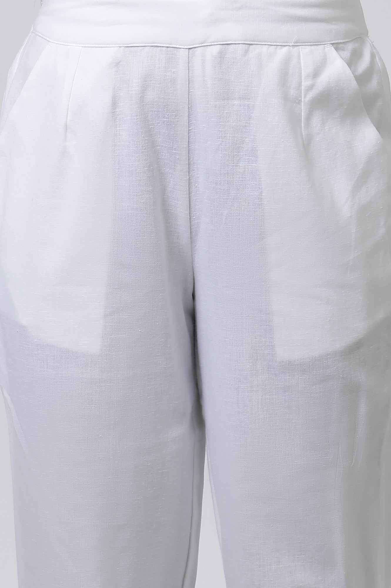 White & Pink Abstract Printed Kurta And Pants Set