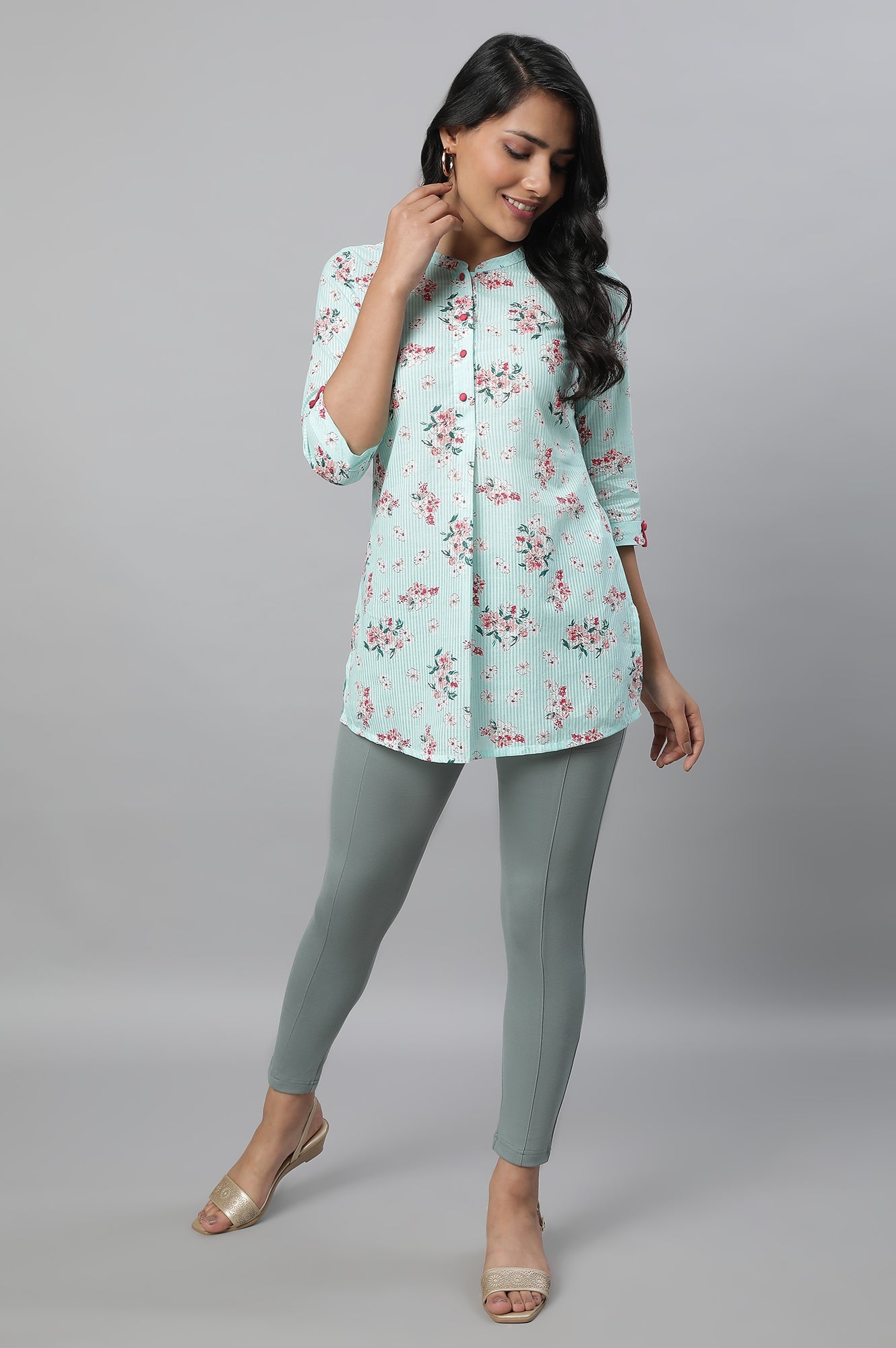 Green Solid Skinny Fit Yoga Tights With Elasticated Waistband