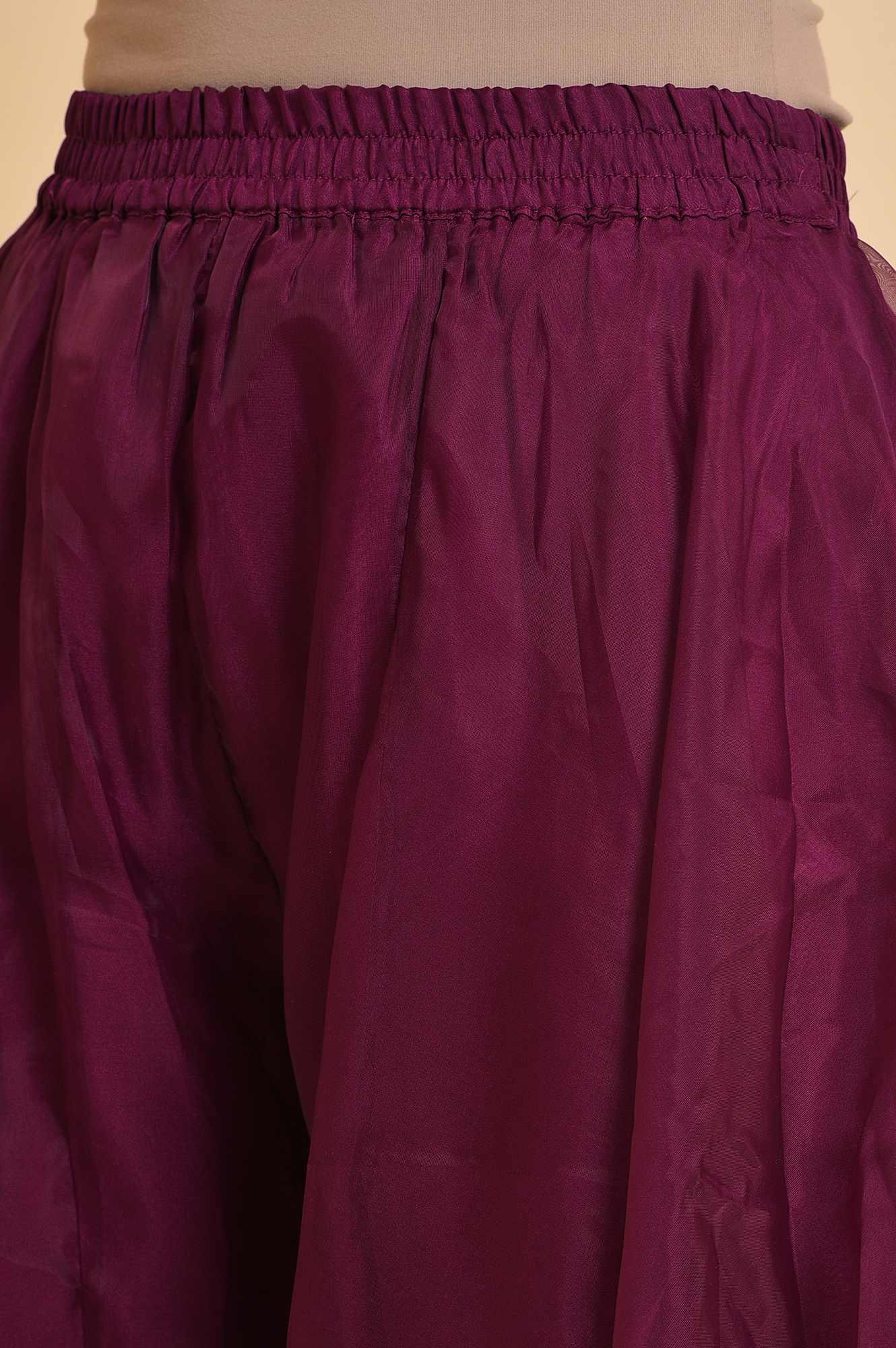 Yellow Embellished Short kurta, Culottes And Dupatta Set - wforwoman