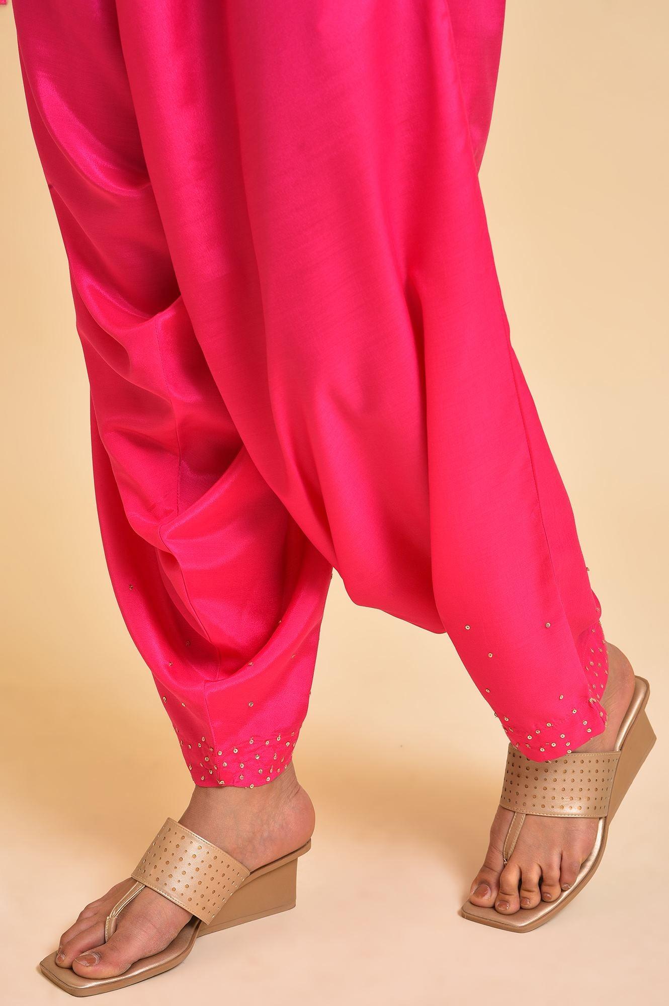 Navy Blue Festive kurta, Embroidered Salwar & Dupatta - wforwoman