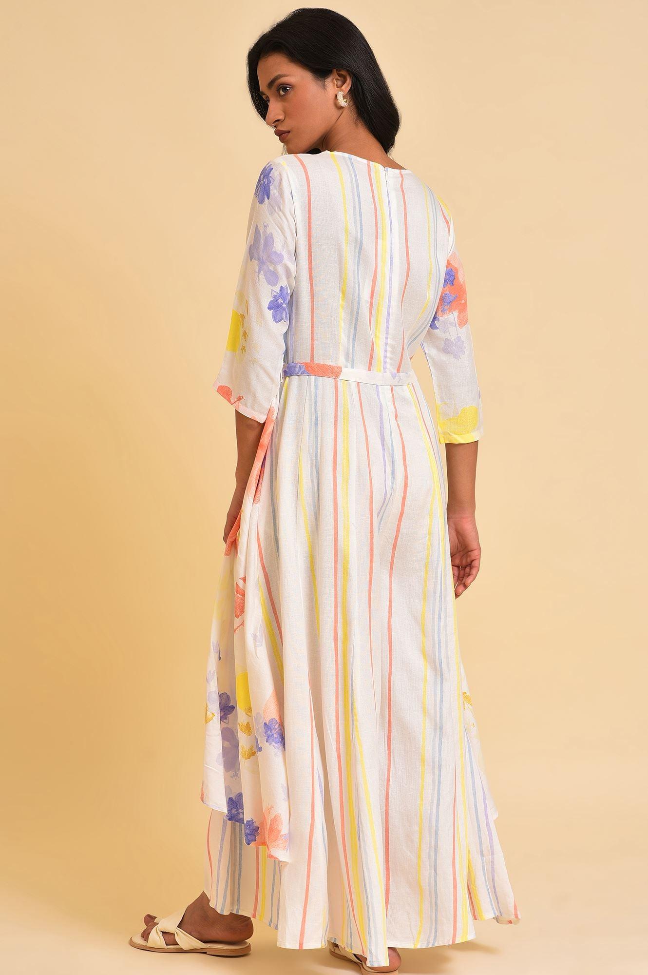 Ecru Print Mix Jumpsuit - wforwoman