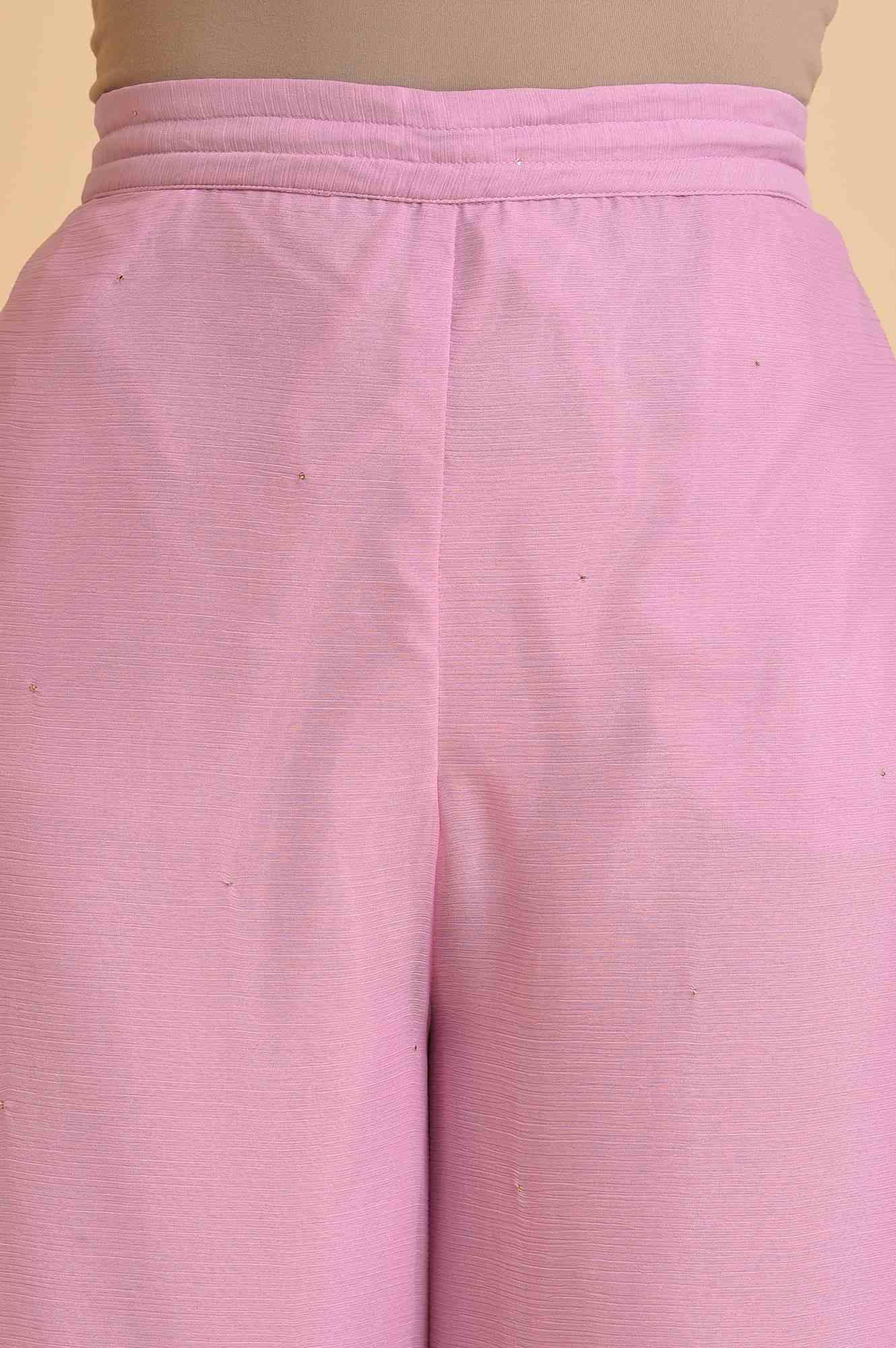 Light Purple Solid Flared Sharara - wforwoman