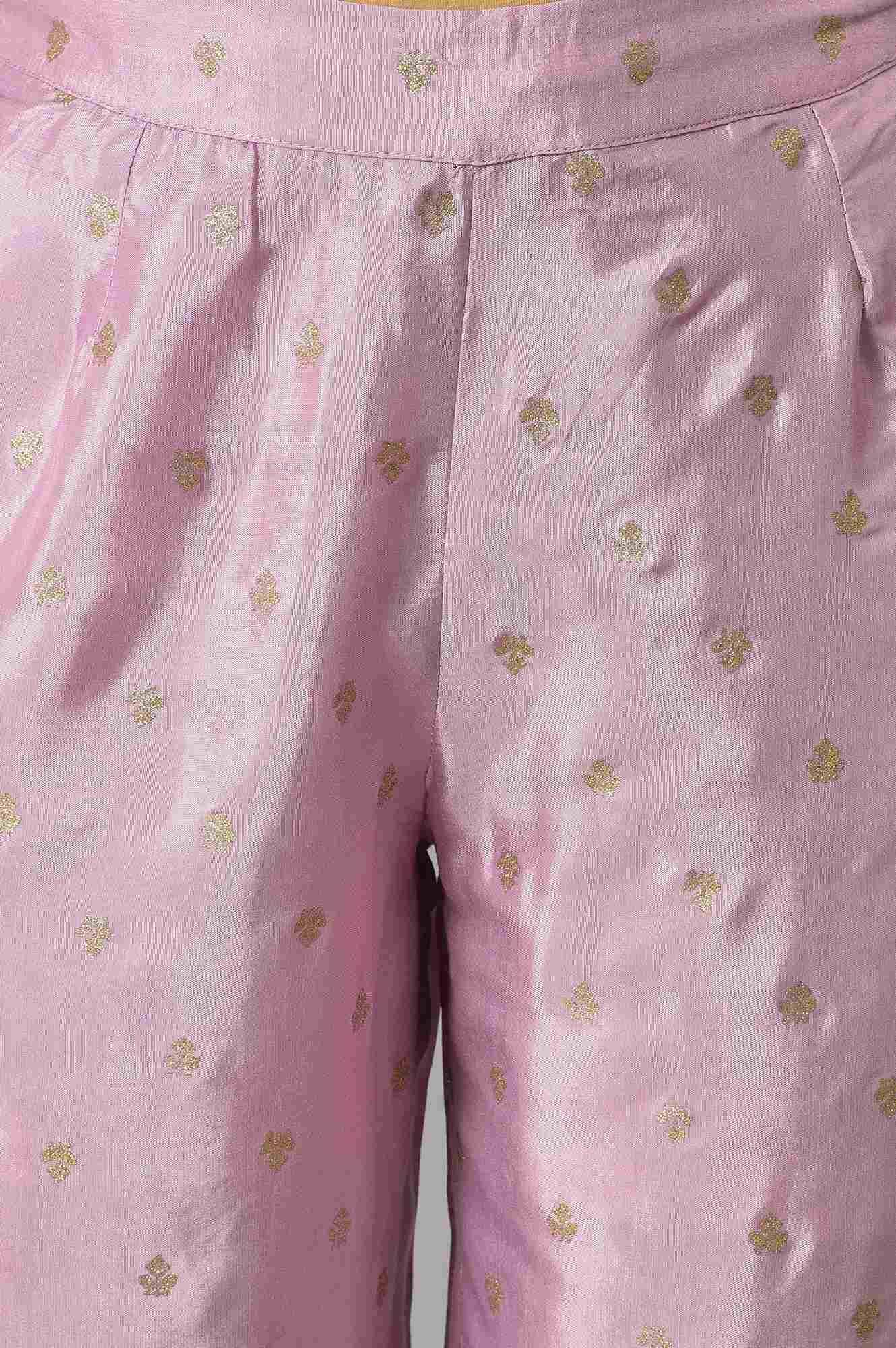 Light Purple Organza Insert Slim Pants - wforwoman