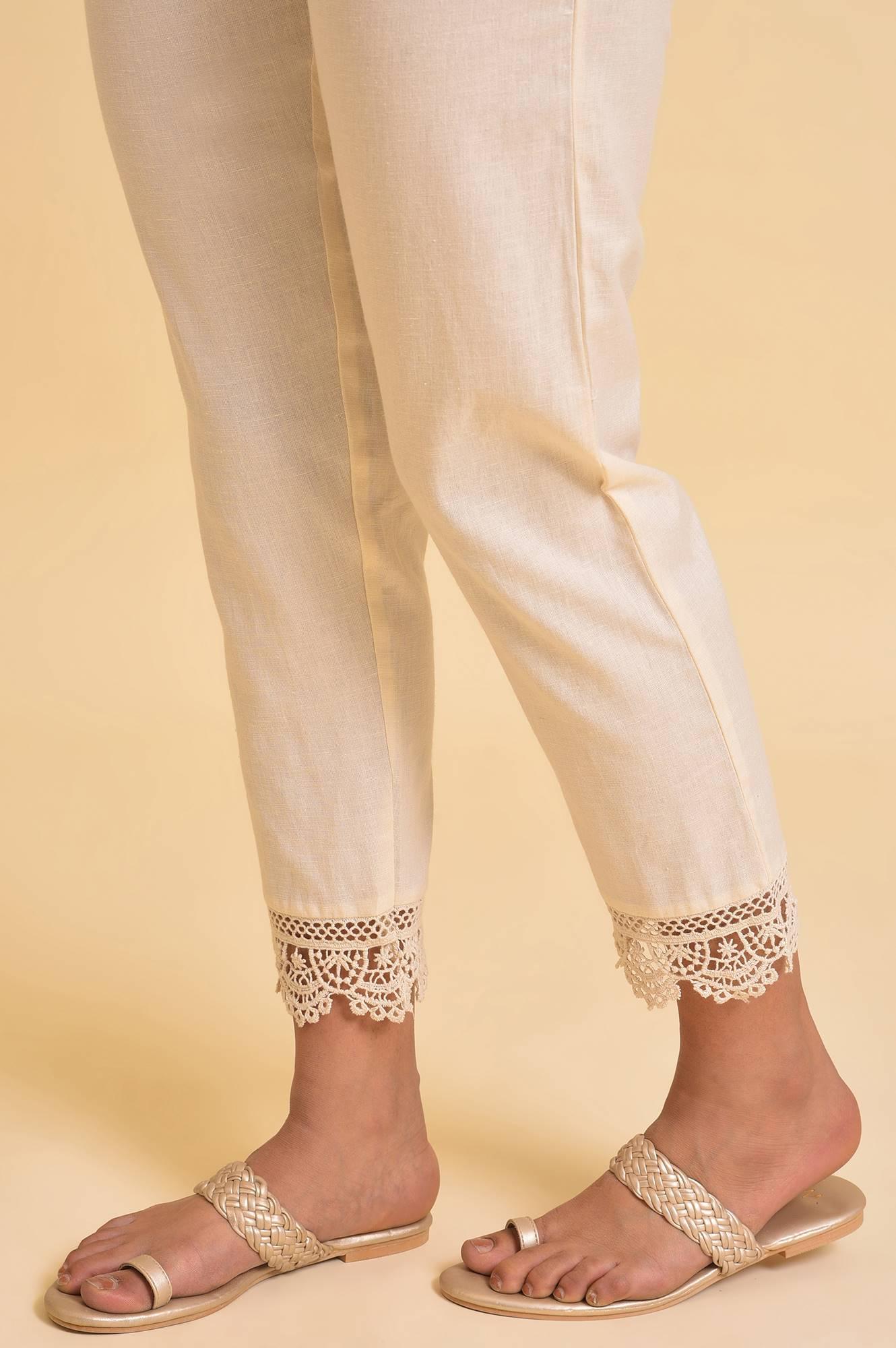 Peach Glitter Printed A-Line kurta & Pants Set - wforwoman