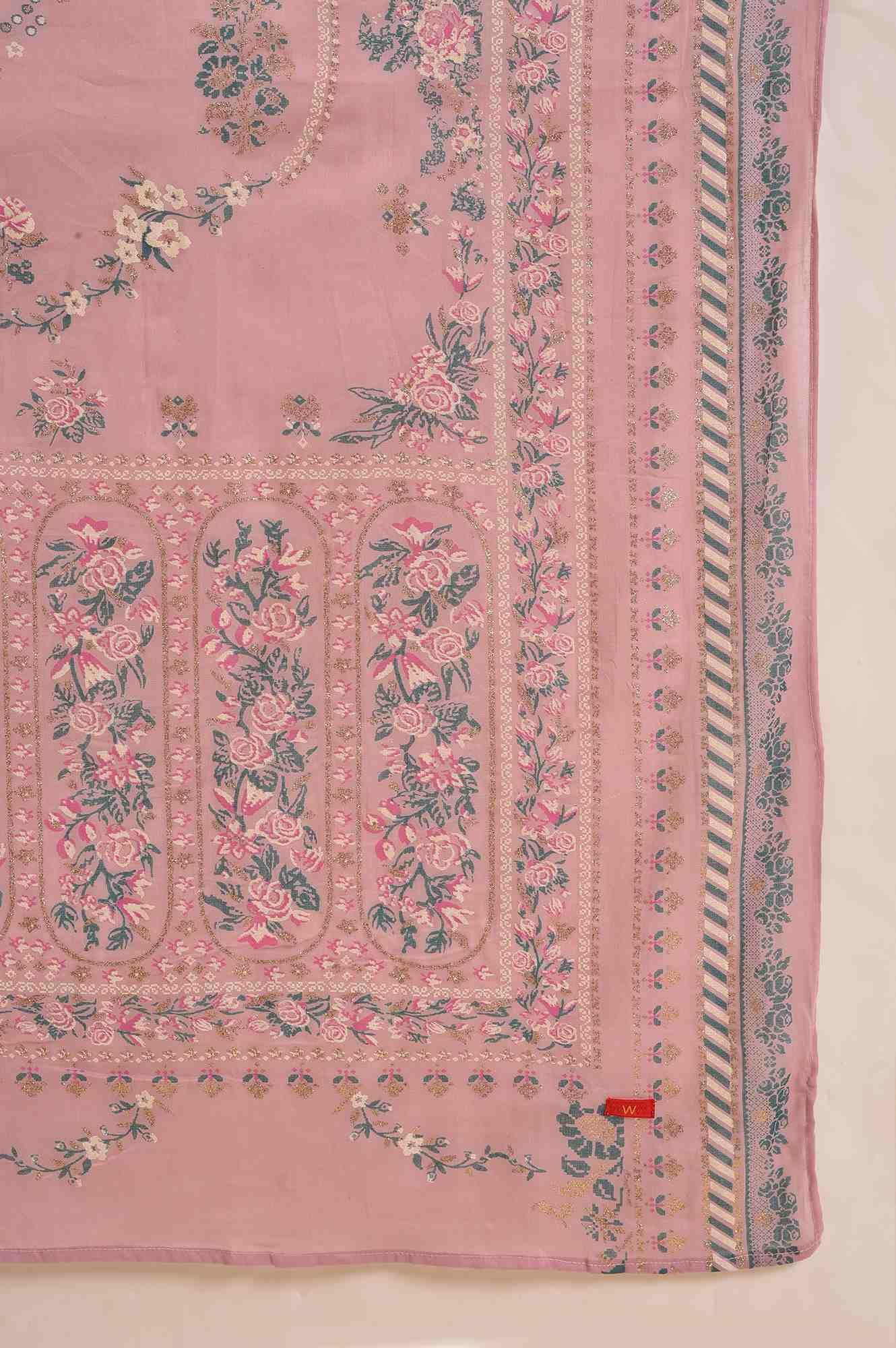 Yellow Glitter Printed Festive kurta, Pants & Dupatta Set - wforwoman