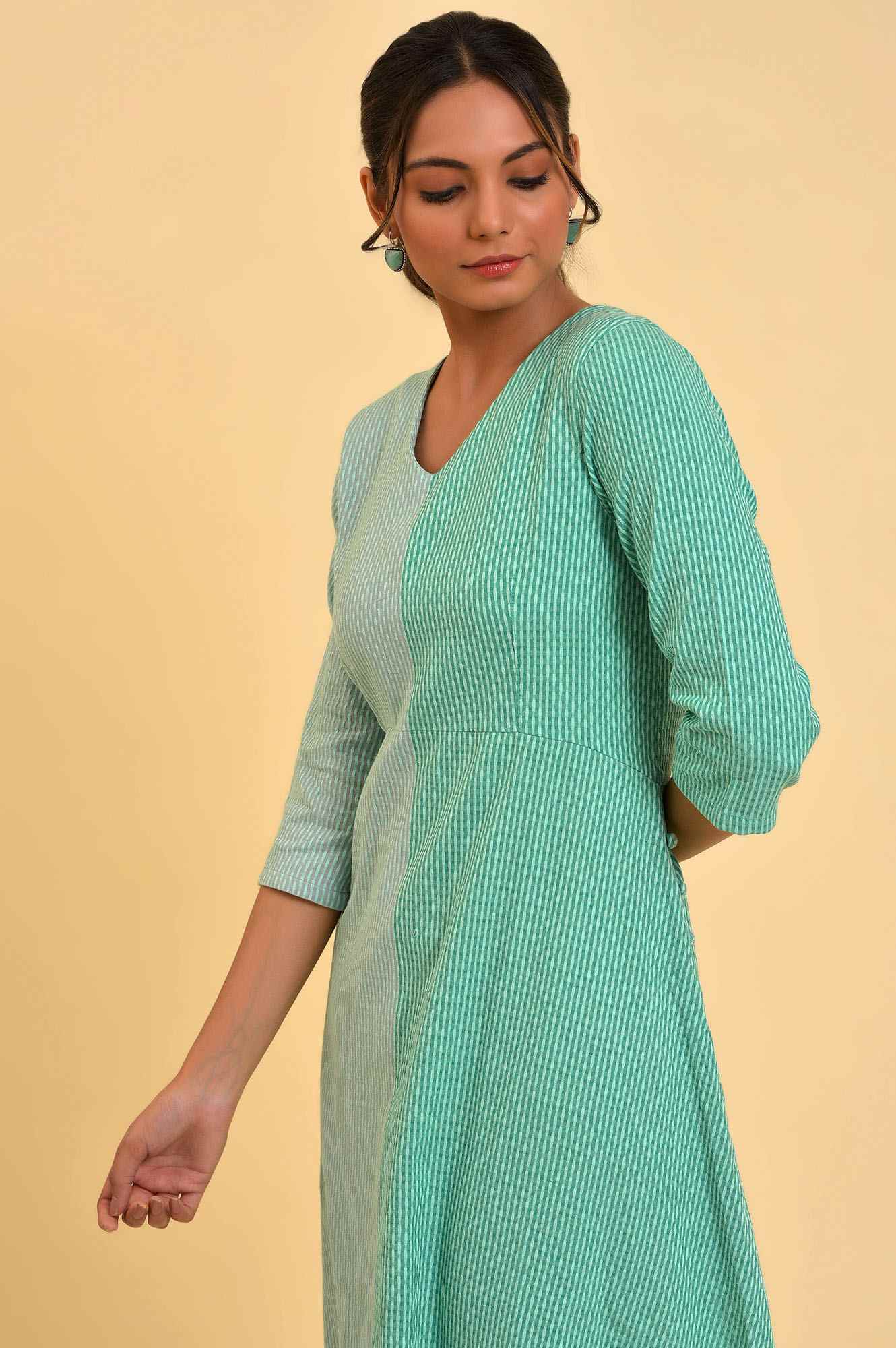 Light Green Tone Cotton kurta & Slim Pants Co-Ord Set