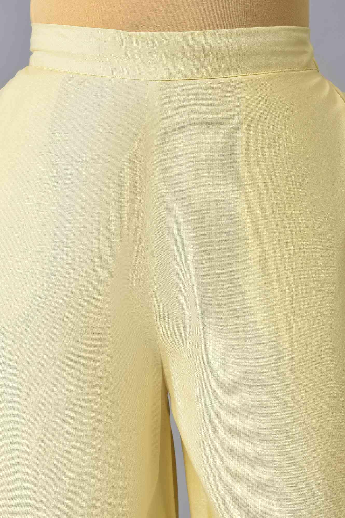 Yellow Panelled Floral Print kurta Set - wforwoman