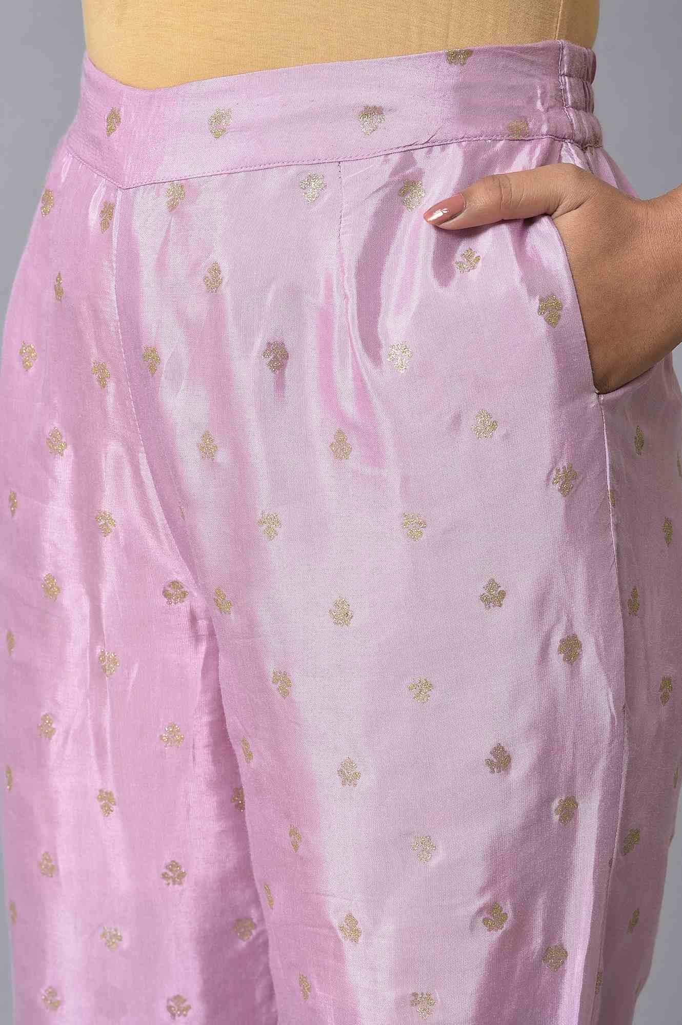 Light Purple Embroidered kurta Set - wforwoman
