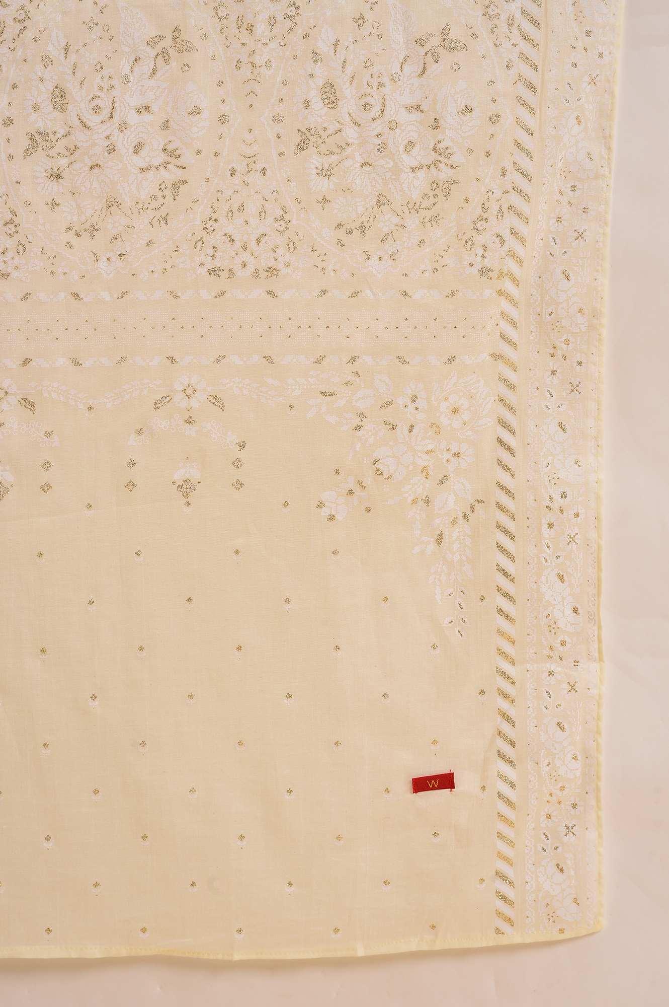 Peach Glitter Printed kurta, Tights & Dupatta Set - wforwoman