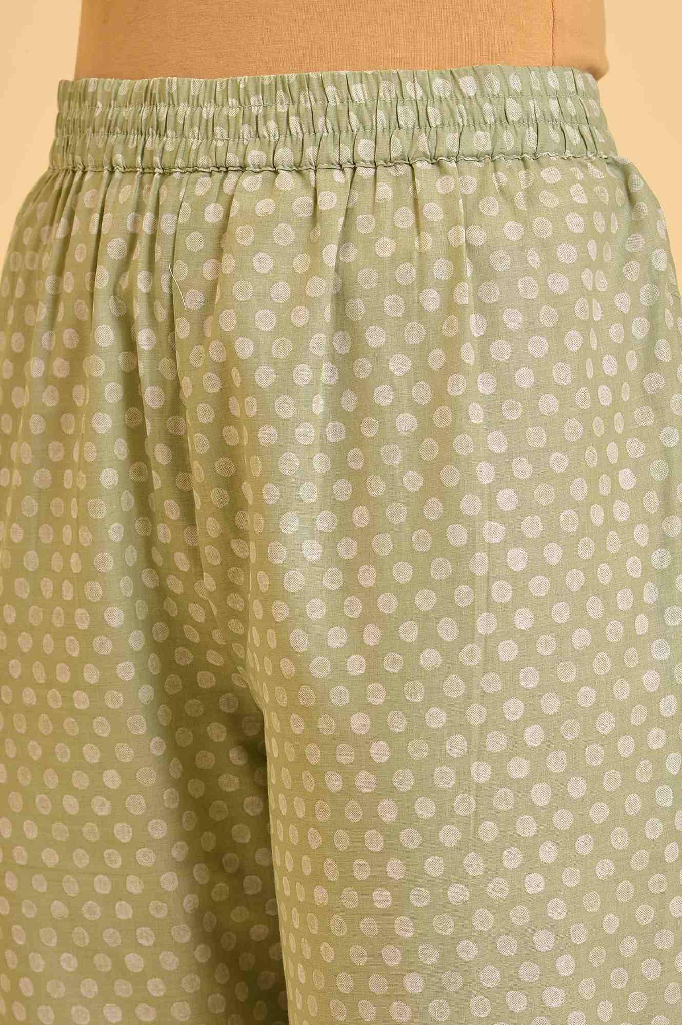 Light Green Printed kurta & Pants Co-Ord Set - wforwoman