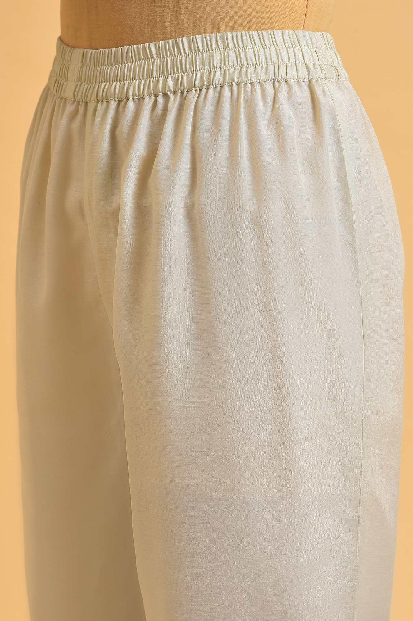 Ecru Floral Print Jacket kurta Set - wforwoman