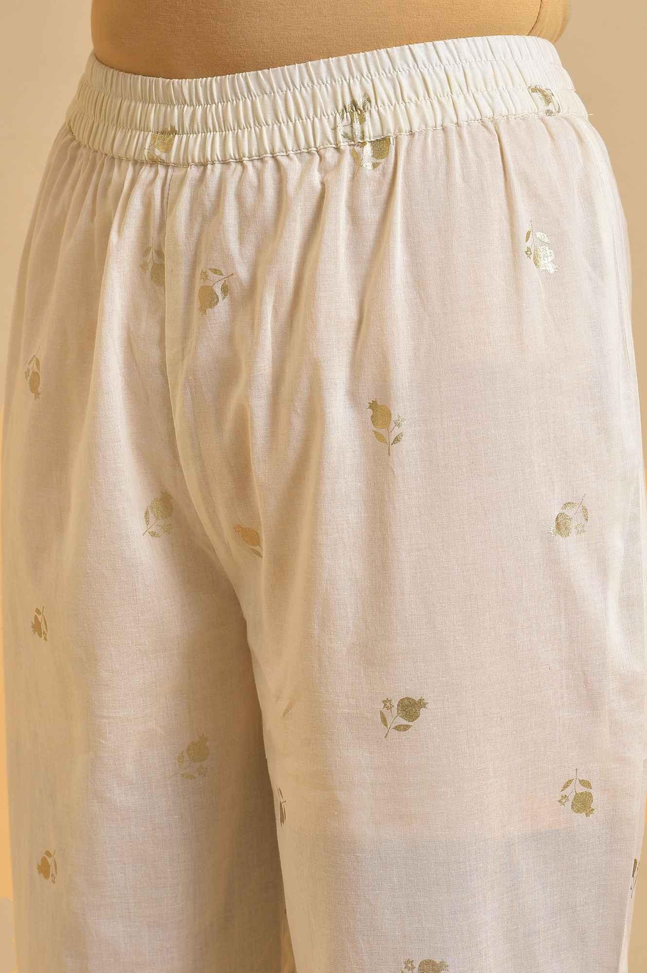 Ecru Anaar Print kurta Set With Inner - wforwoman