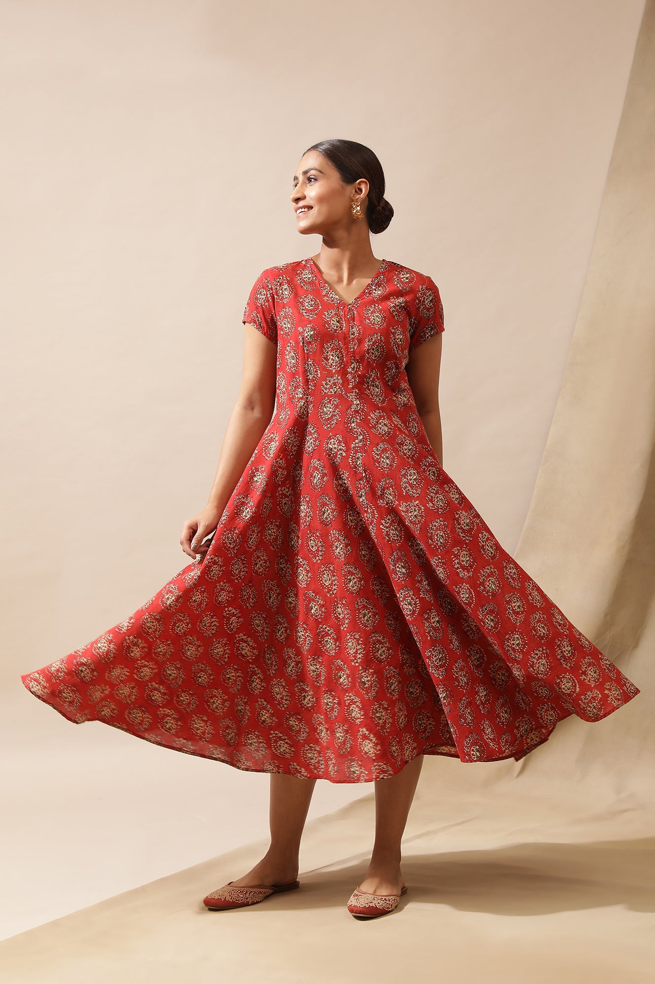 fitted lace wedding dress Block Printed Girl's Dress main image 1