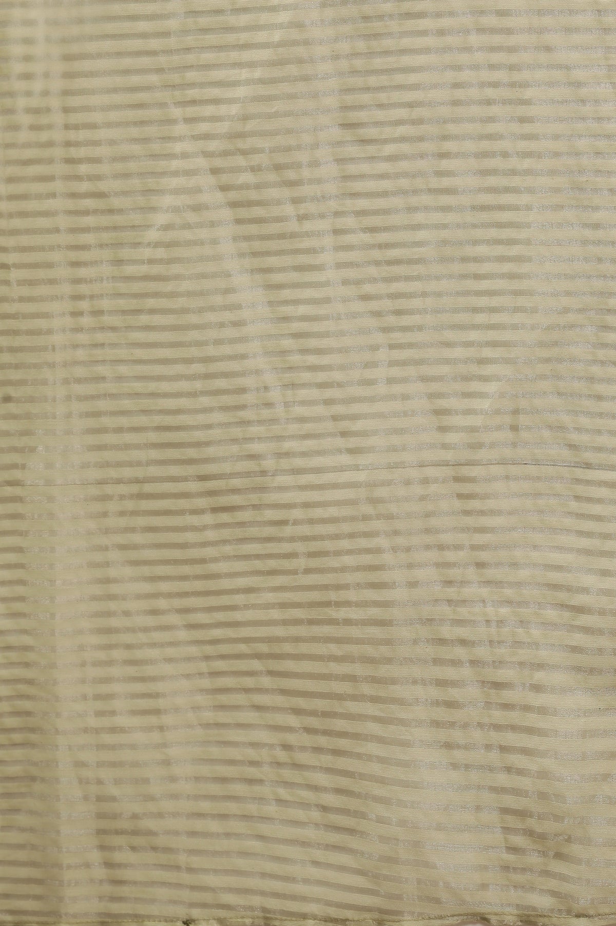 Green Striped Woven Gold Borders Silk Dupatta