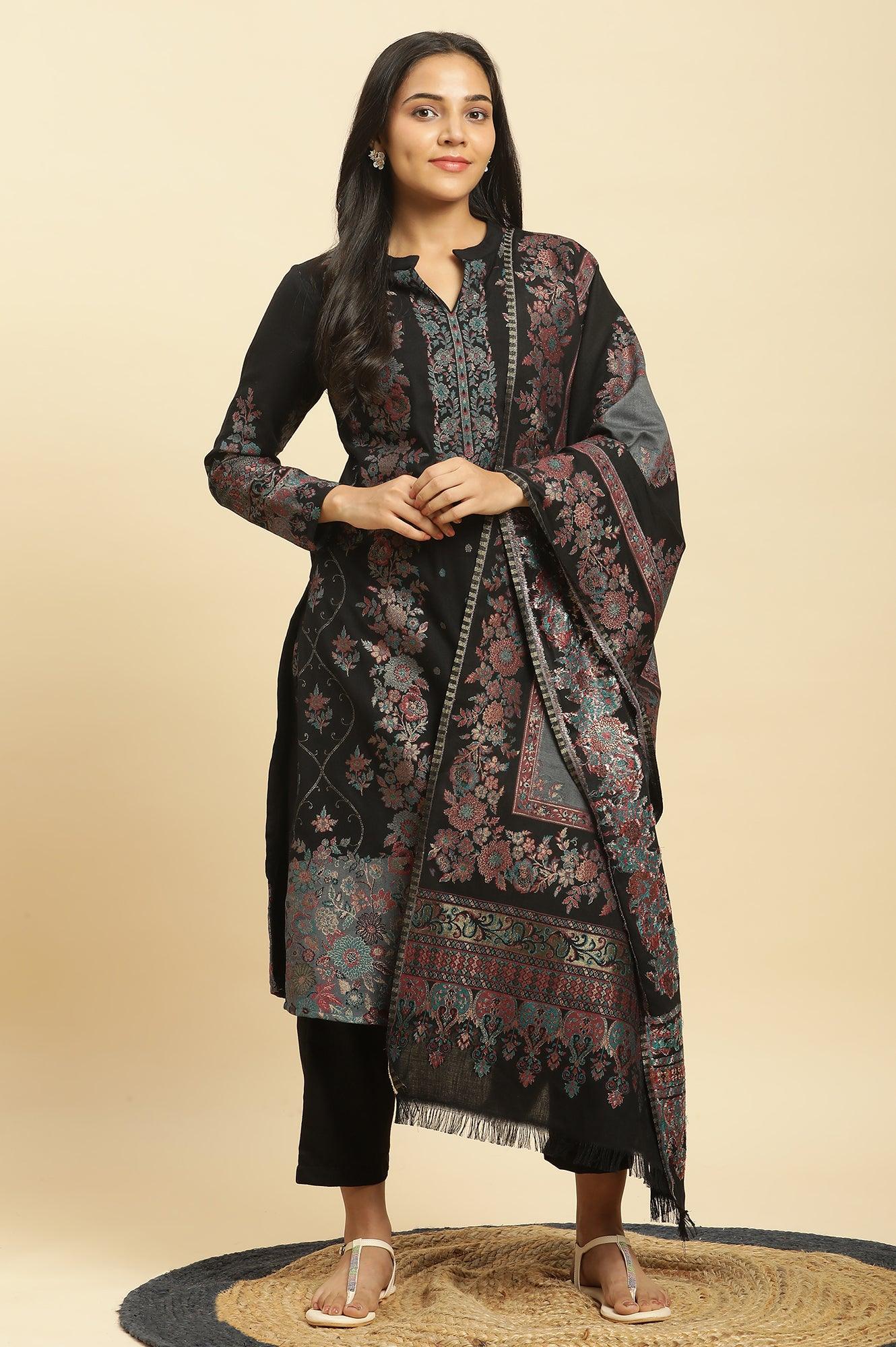 how to wear shawl with kurta female