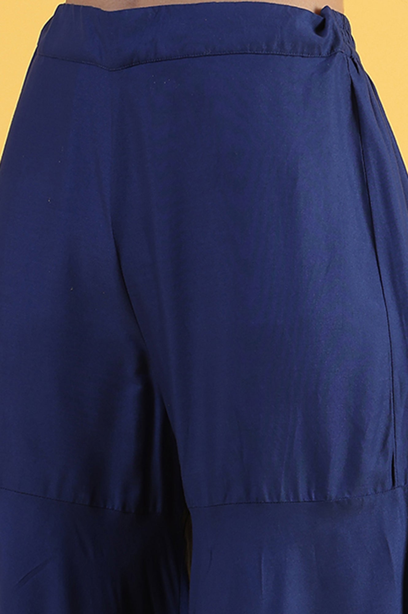 Blue Printed Metallic Embroidery Straight Kurta & Sharara with Dupatta Set