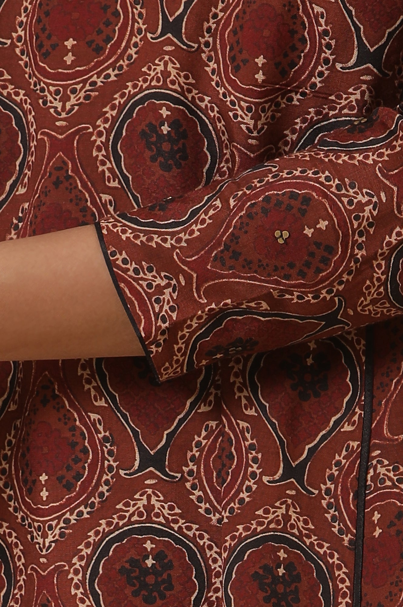 Rusty Brown Ajrakh Flared Kurta