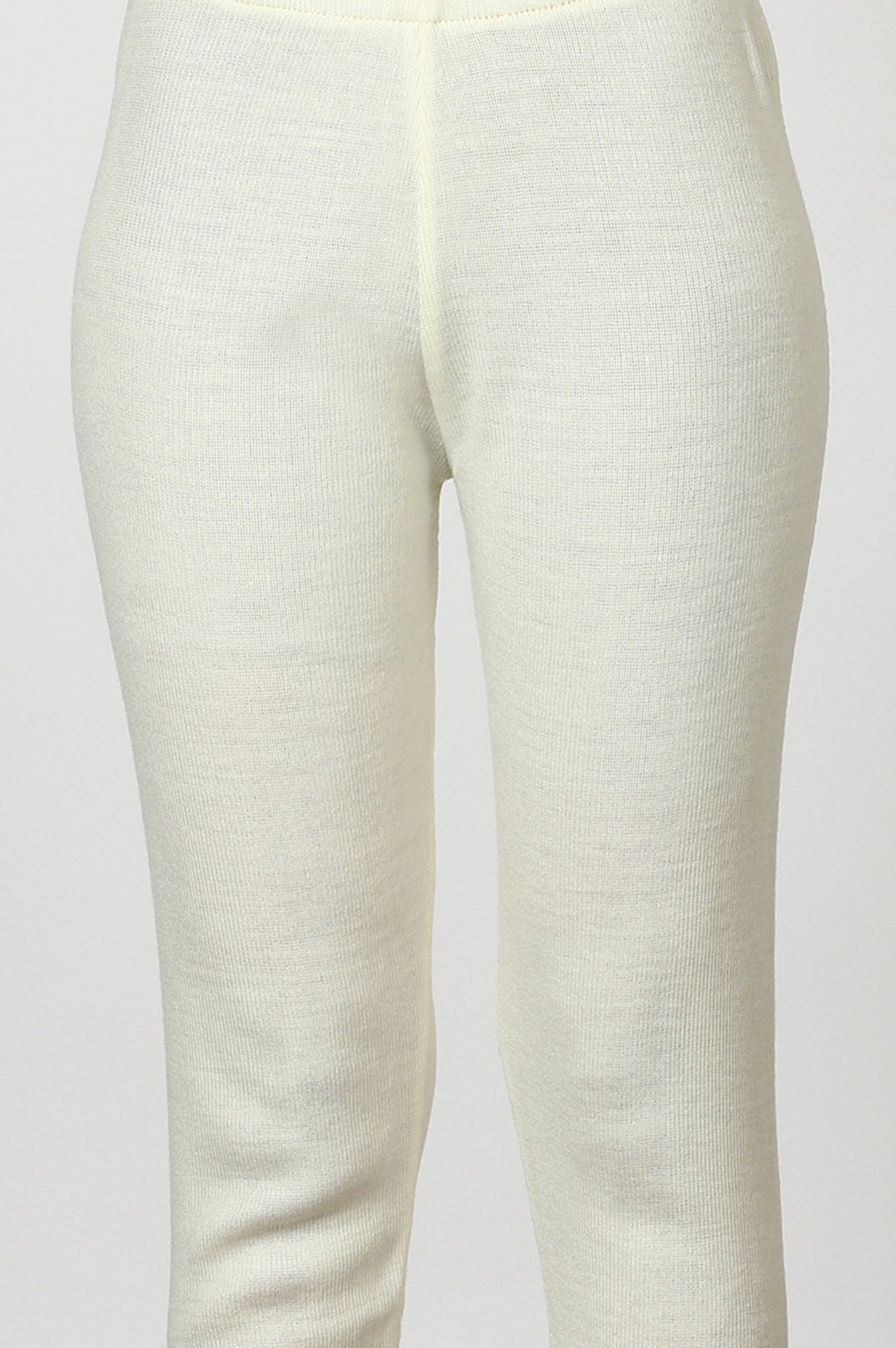 White Solid Acrylic Straight Legging