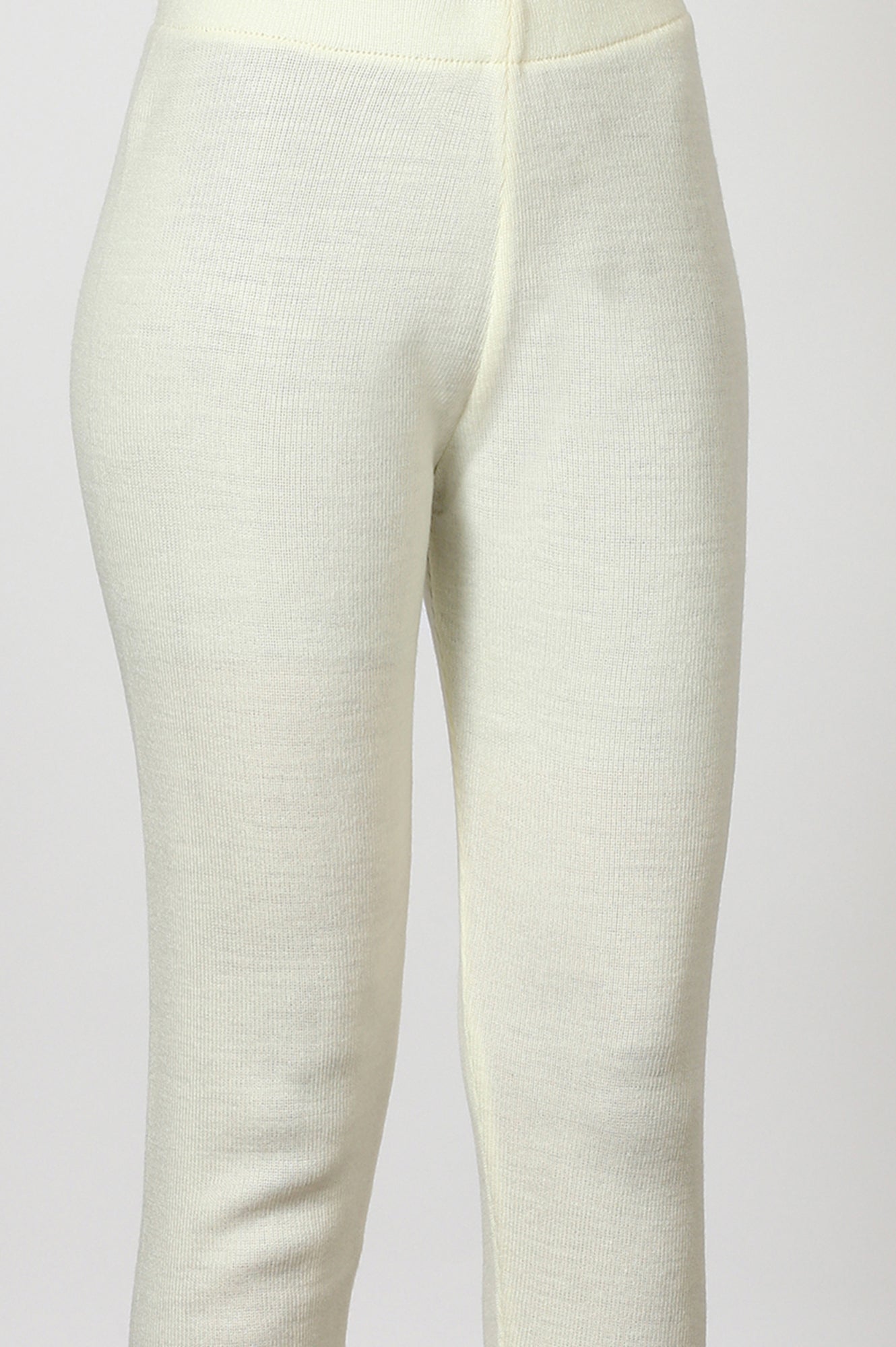 White Solid Acrylic Straight Legging