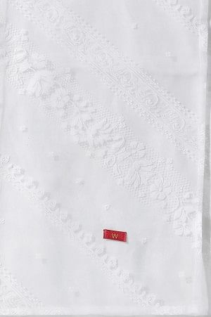 Light Pink Embroidered Cotton Lurex Kurta, Pants With Dupatta Set