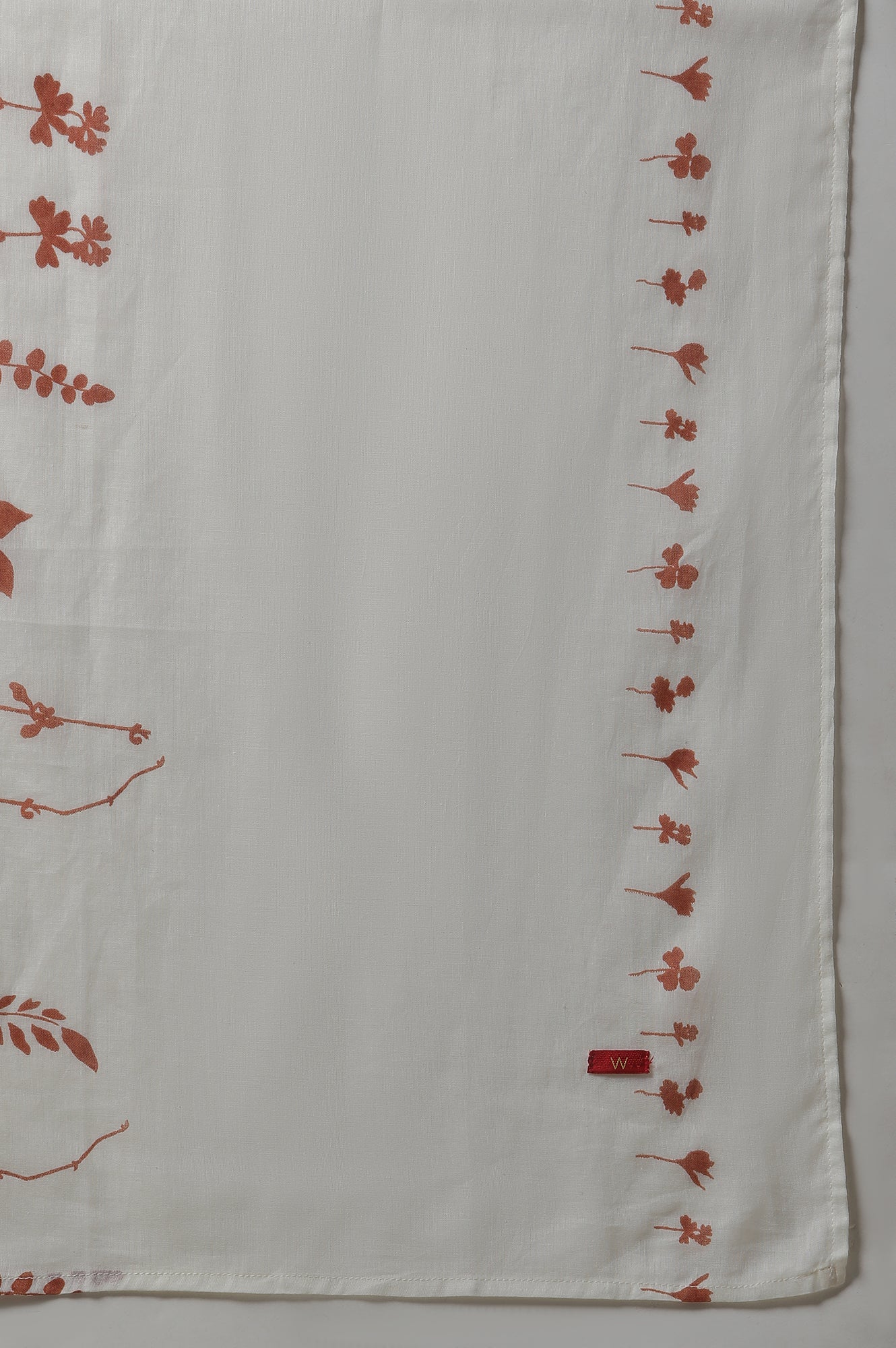 Orange & White Printed Kurta, Pants And Dupatta Set