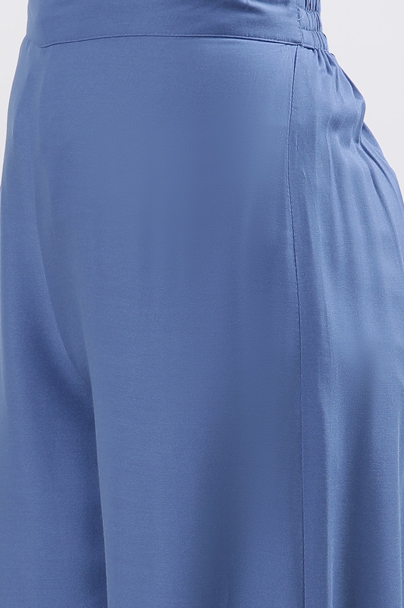 White & Blue Printed Kurta, Parallel Pants And Dupatta Set