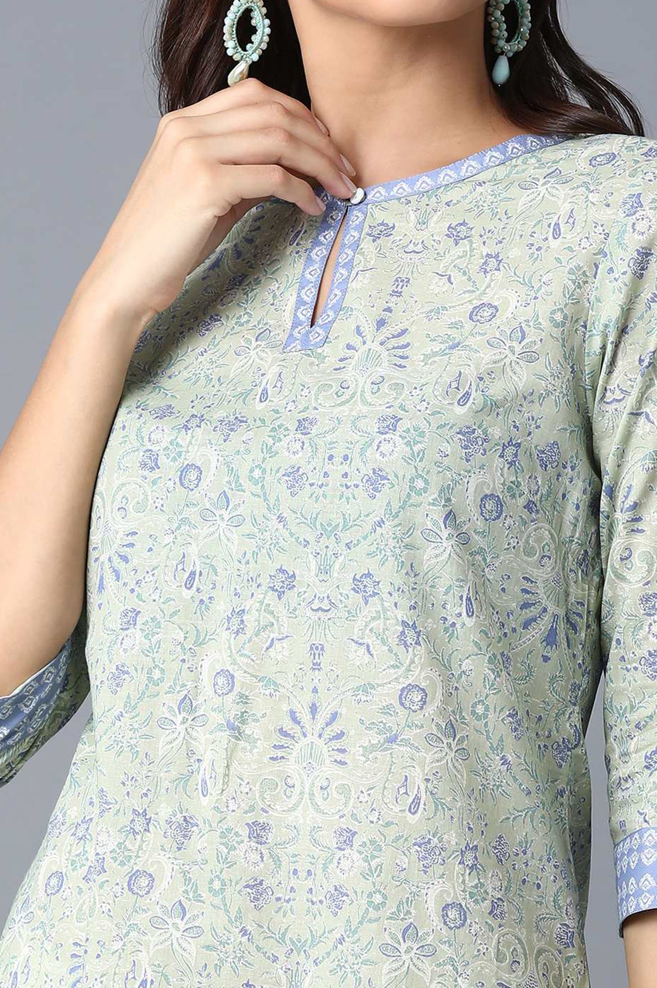 Yellow Printed Rayon Straight Kurta & Green Printed Cotton Straight Kurta Combo - wforwoman