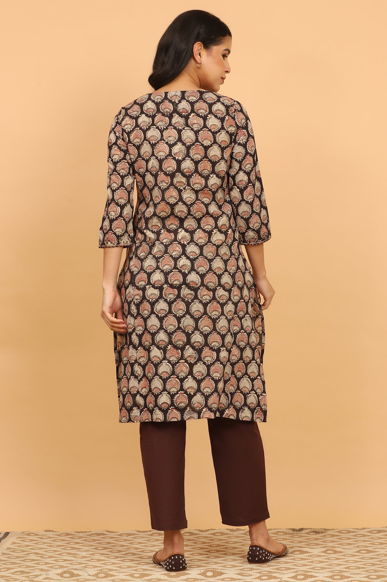 Dark Brown Kalamkari Kurta
