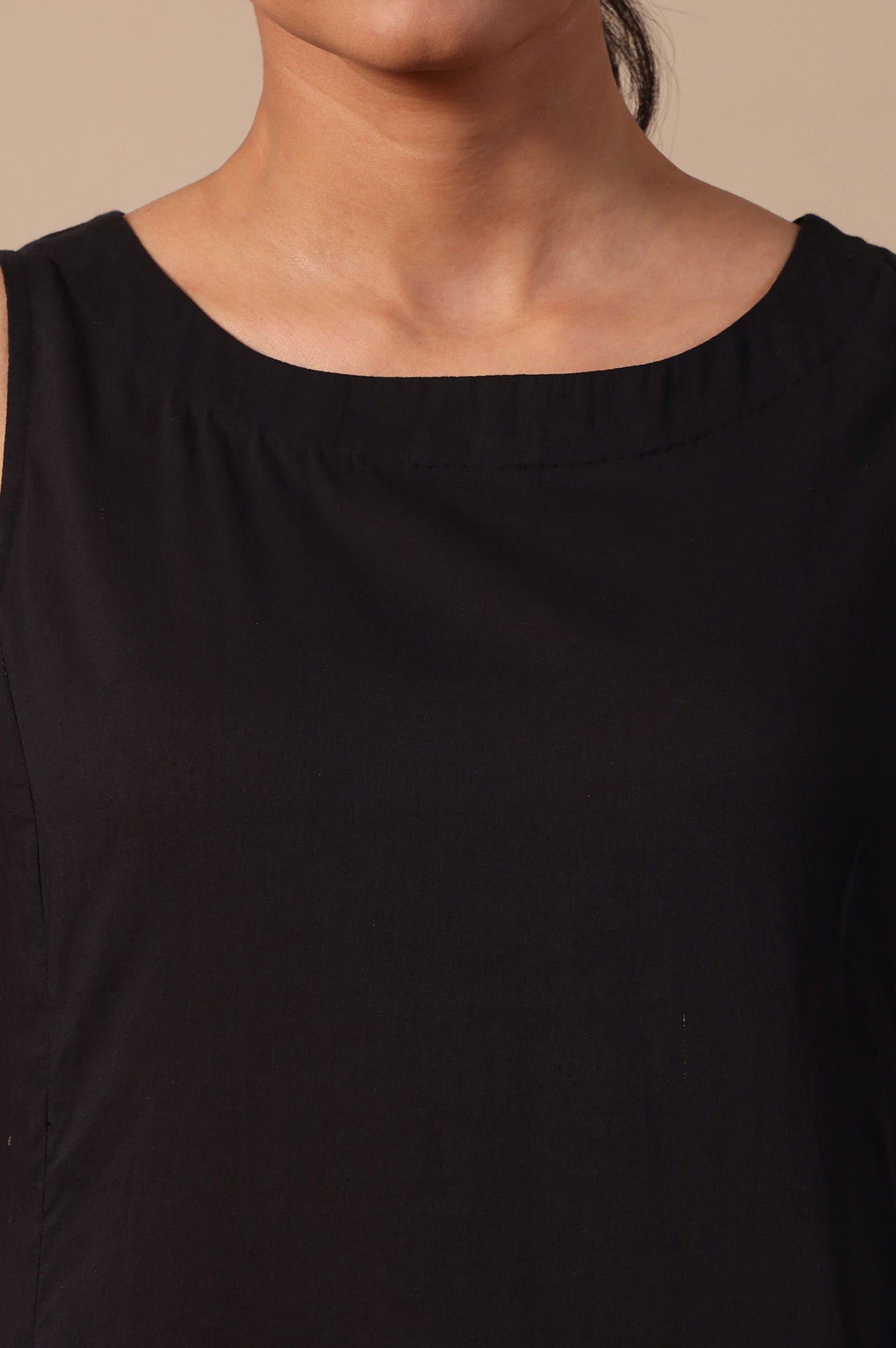 Solid Flared Pure Cotton Dress