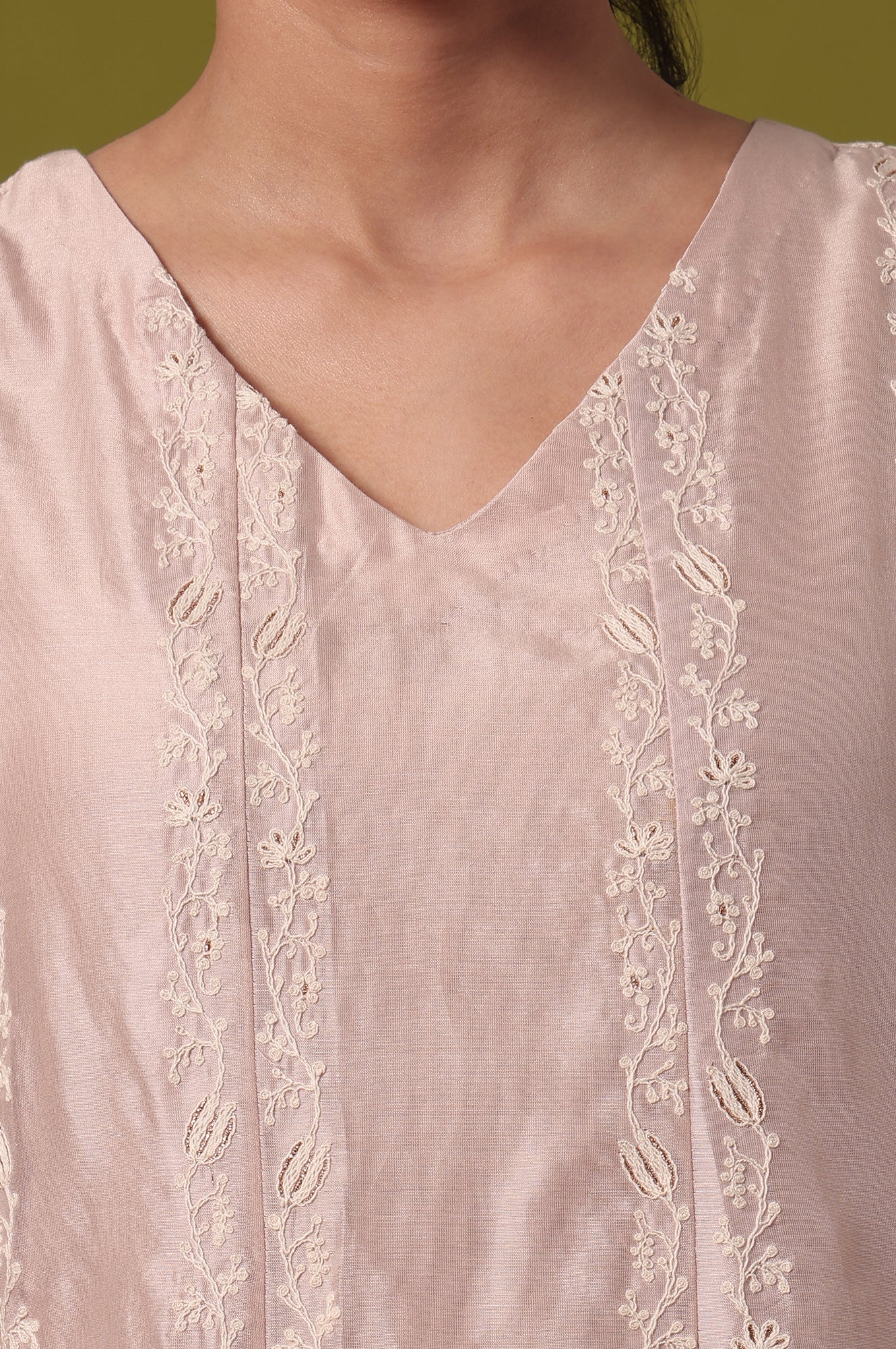 Solid Flared Cotton Blend Kurta