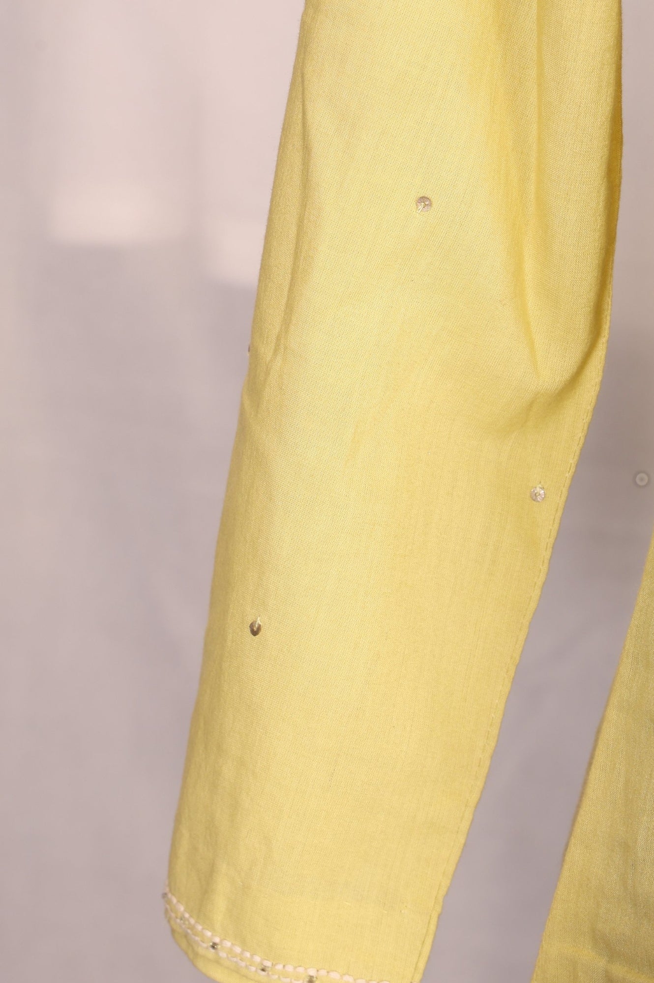 Yellow Chikankari Pure Cotton Straight Kurta