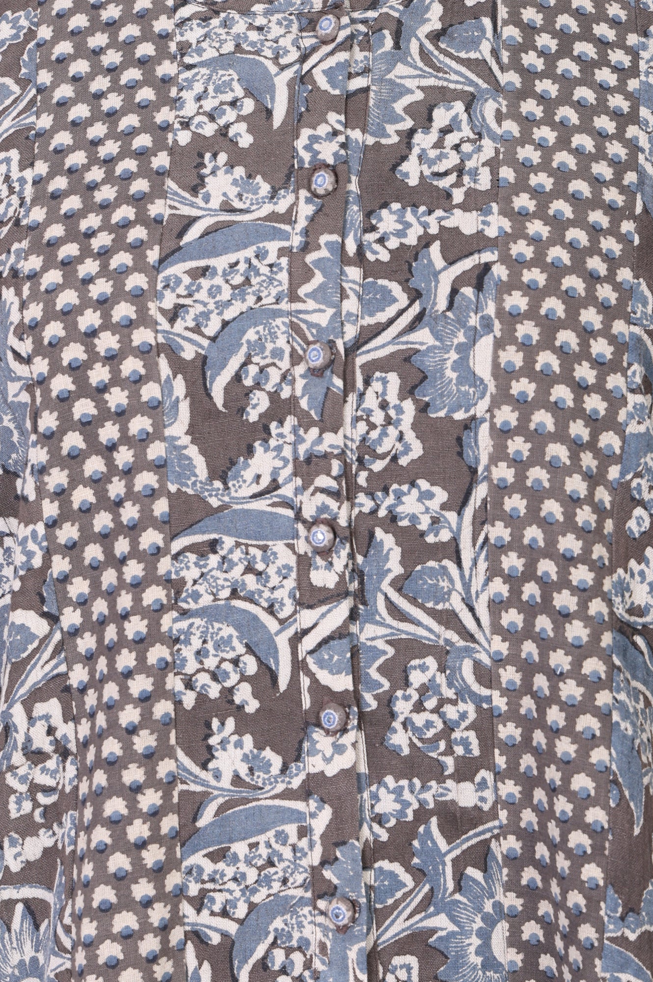 Grey Floral Rayon Straight Top