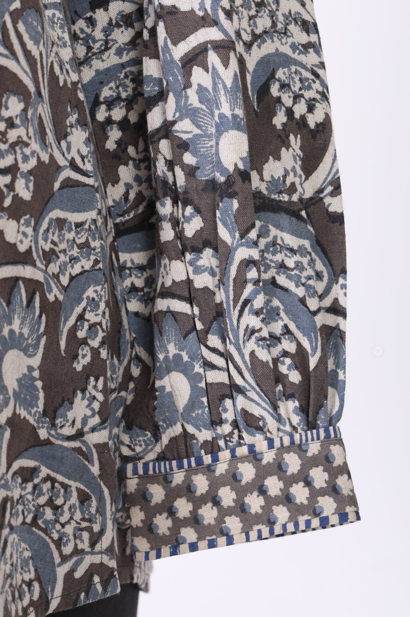 Grey Floral Rayon Straight Top