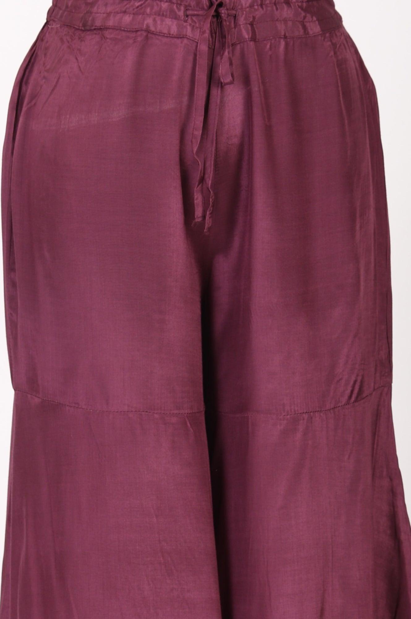 Purple Yarn Dyed Cotton Silk Zari Stripe Short Kurta with Sharara and Dupatta Set