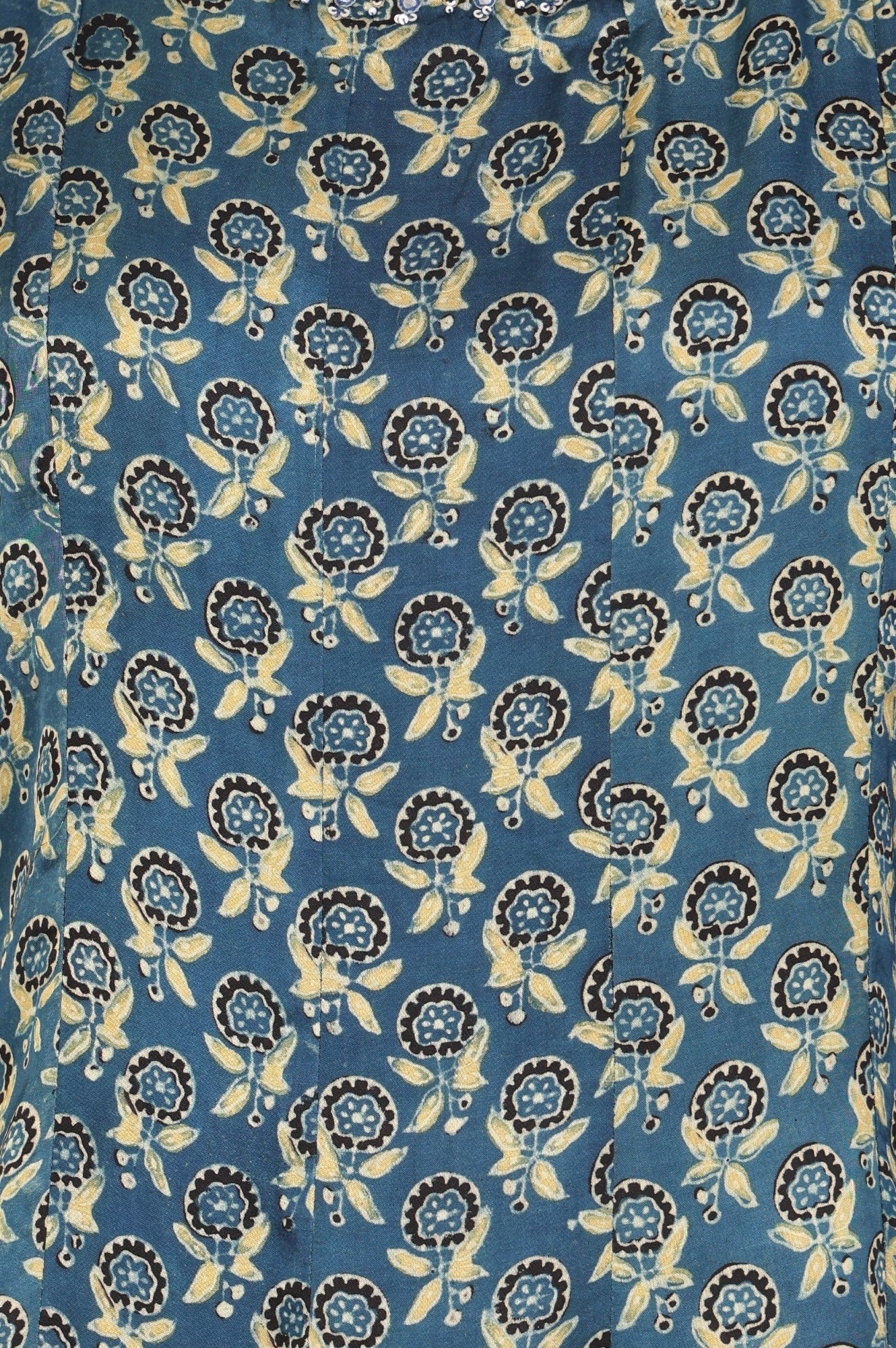 Blue Floral Printed Satin Straight Kurta with Pants and Dupatta Set