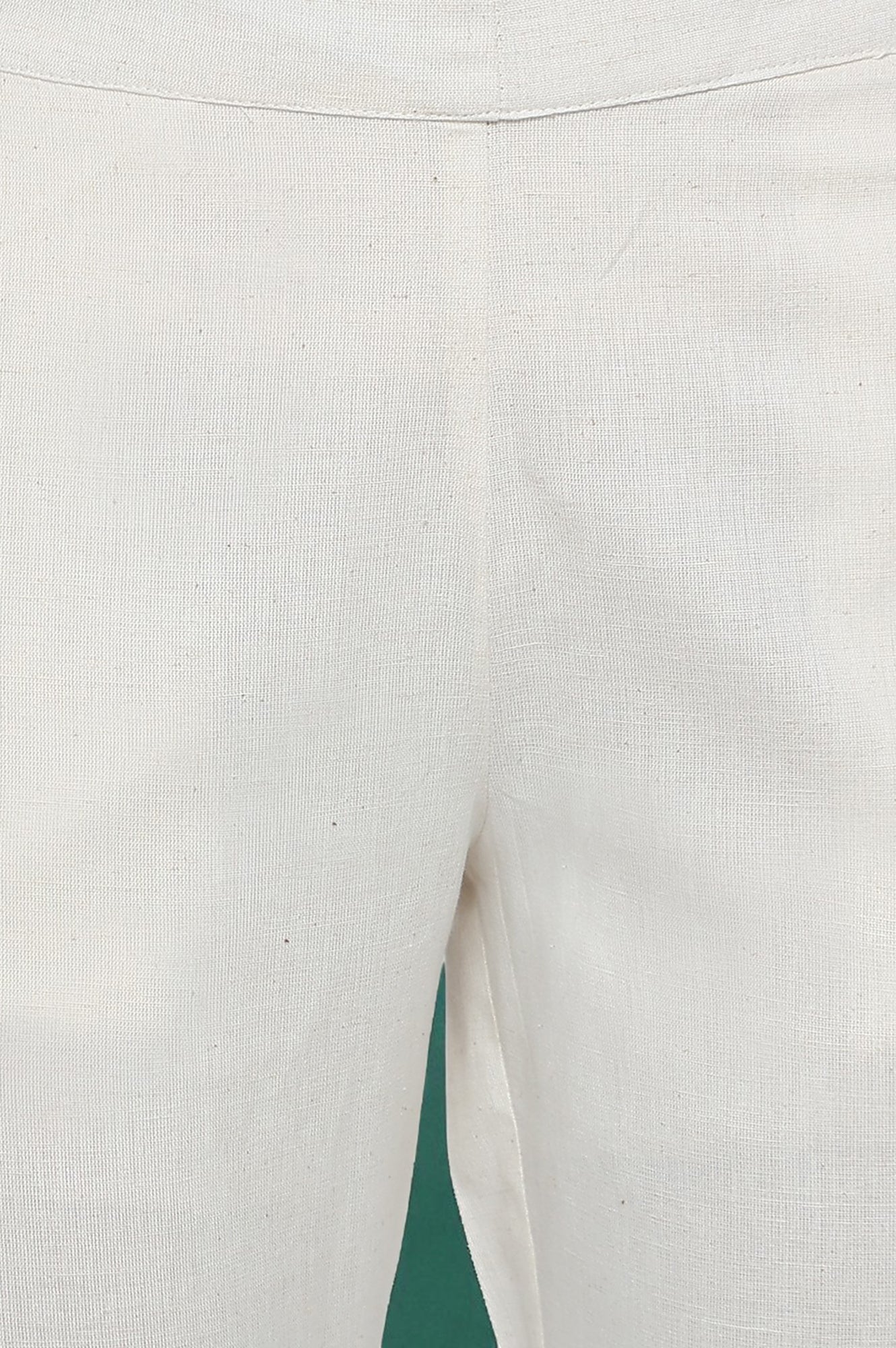 Black Solid Cotton Blend Trousers in Ankle Length