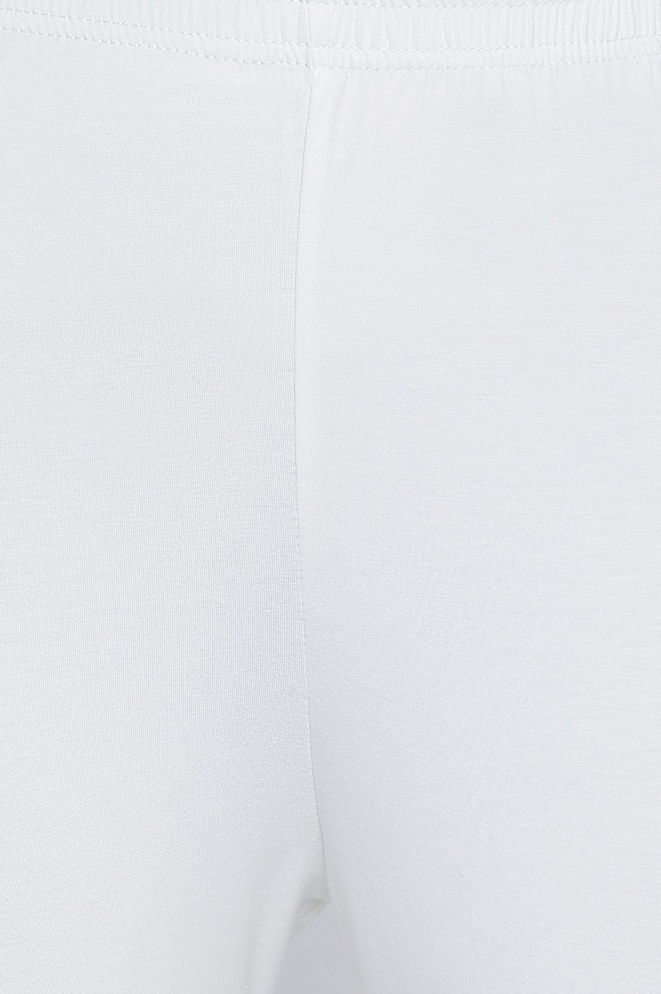 White Solid Cotton Lyrca Tights in Ankle Length