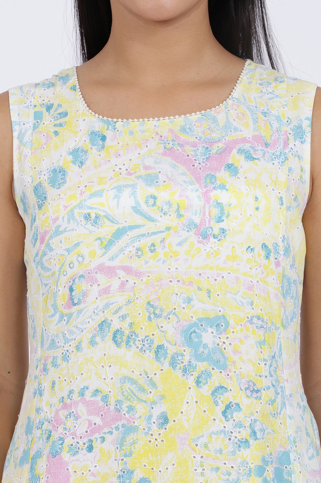 Multicolor Printed Flared Pure Cotton Kurta