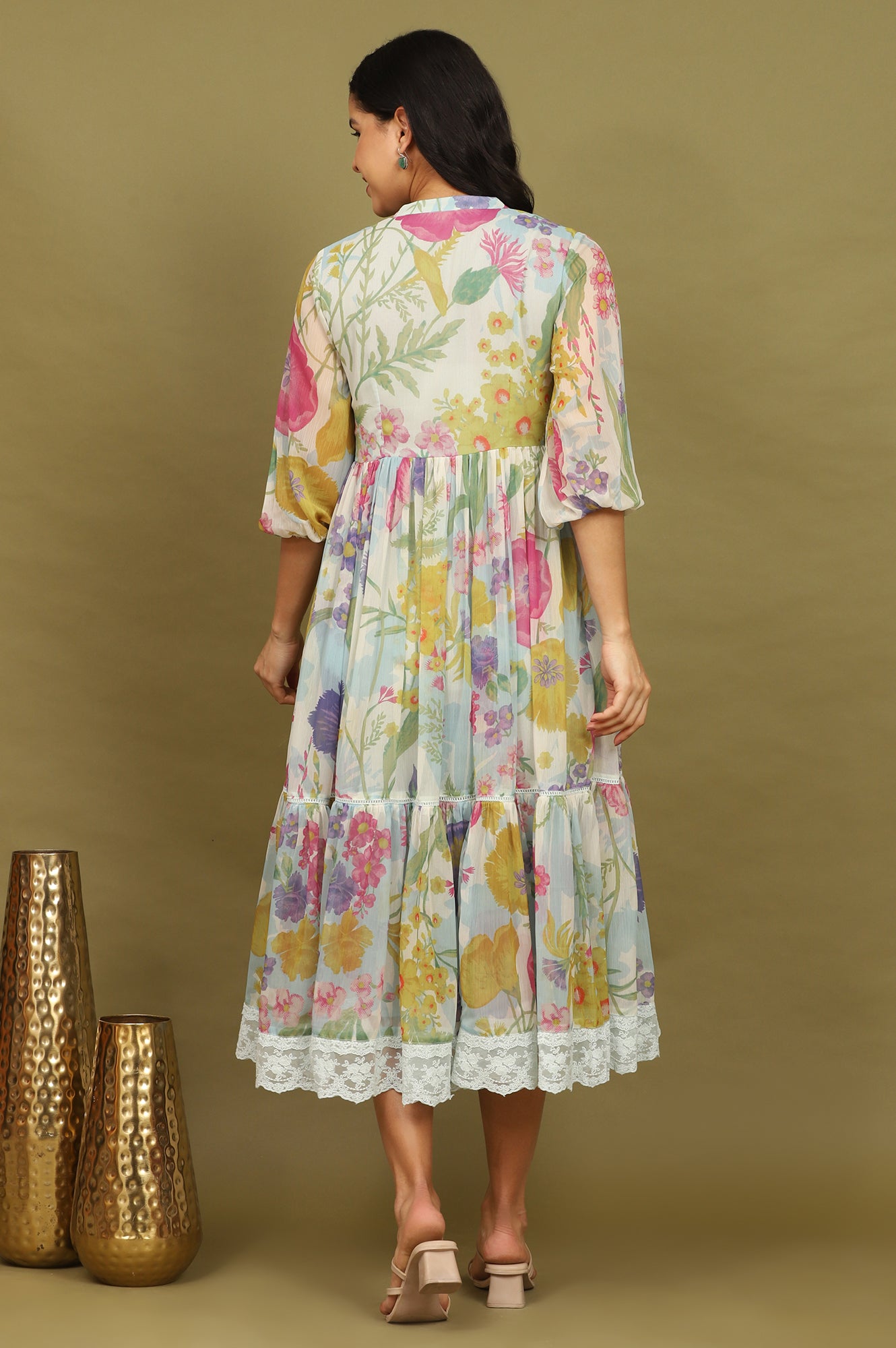 Floral Printed Flared Dress