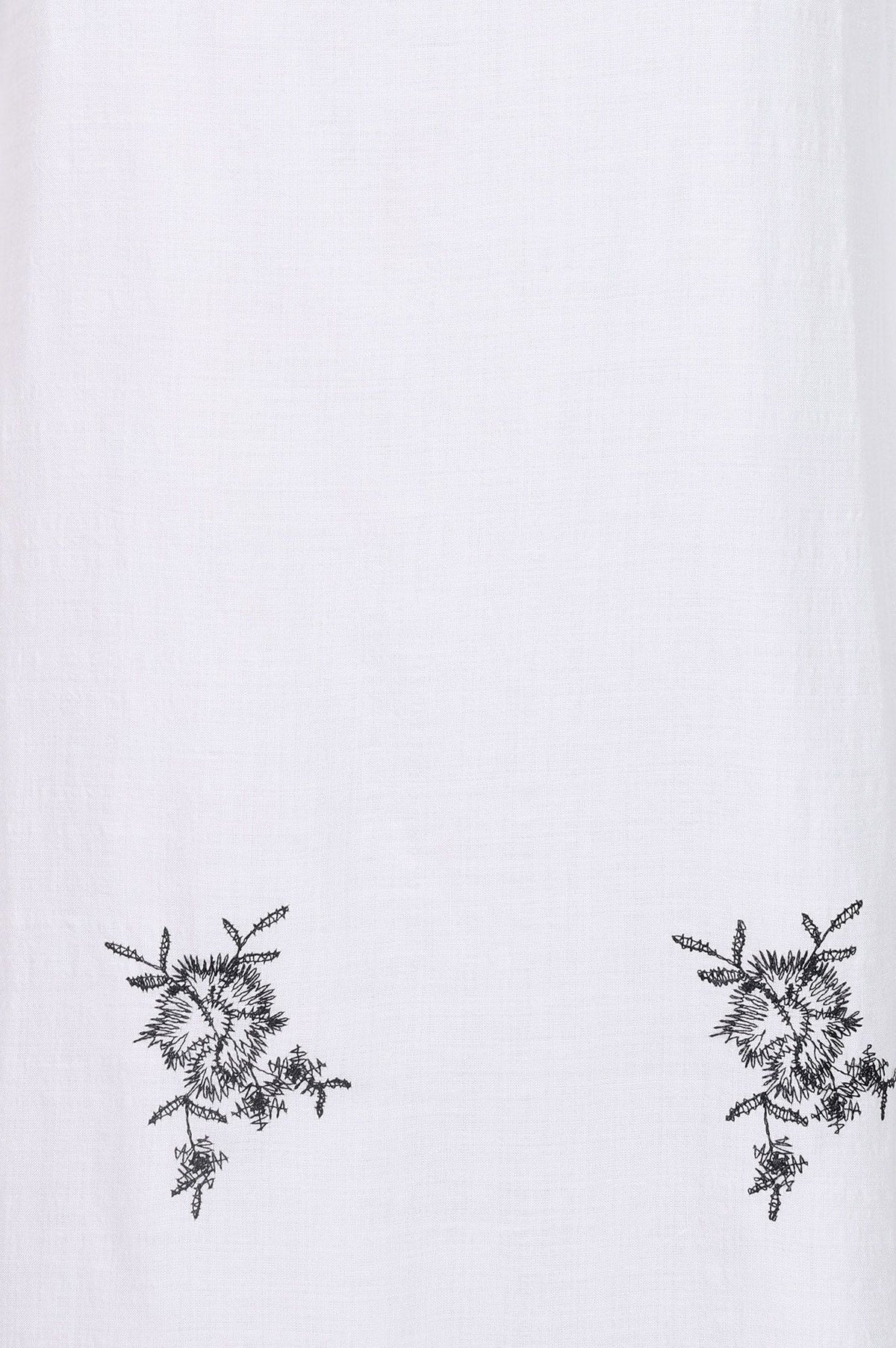 White Embroidered Cotton Rayon Straight Kurta