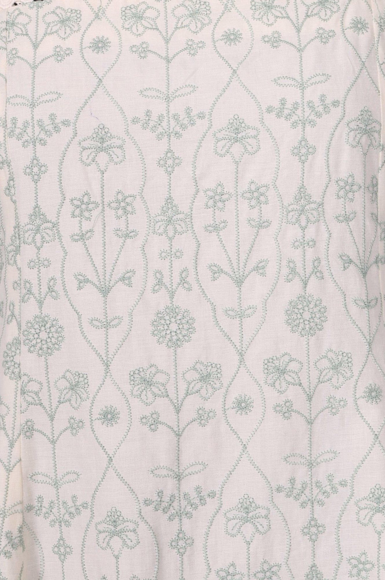 Off White Embroidered Pure Cotton A-line Dress