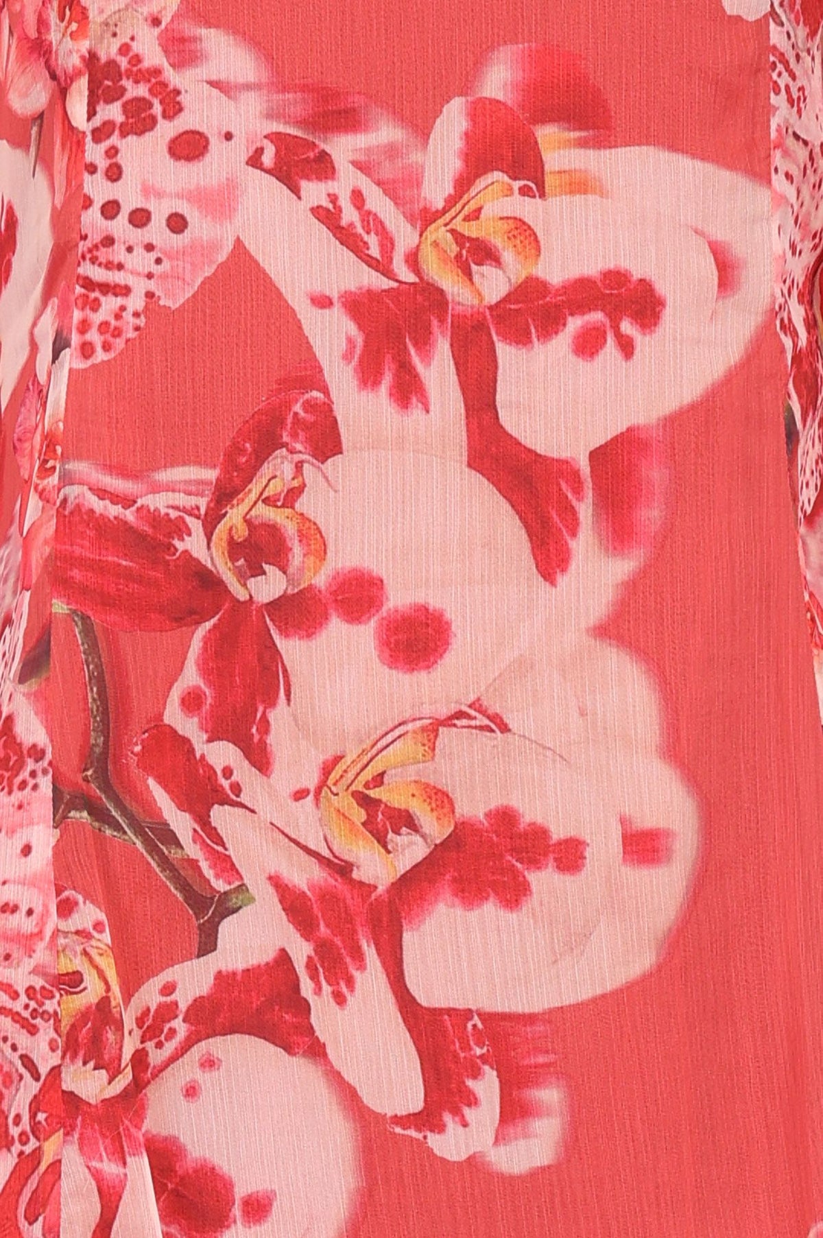 Red Floral Printed Chiffon Straight Kurta