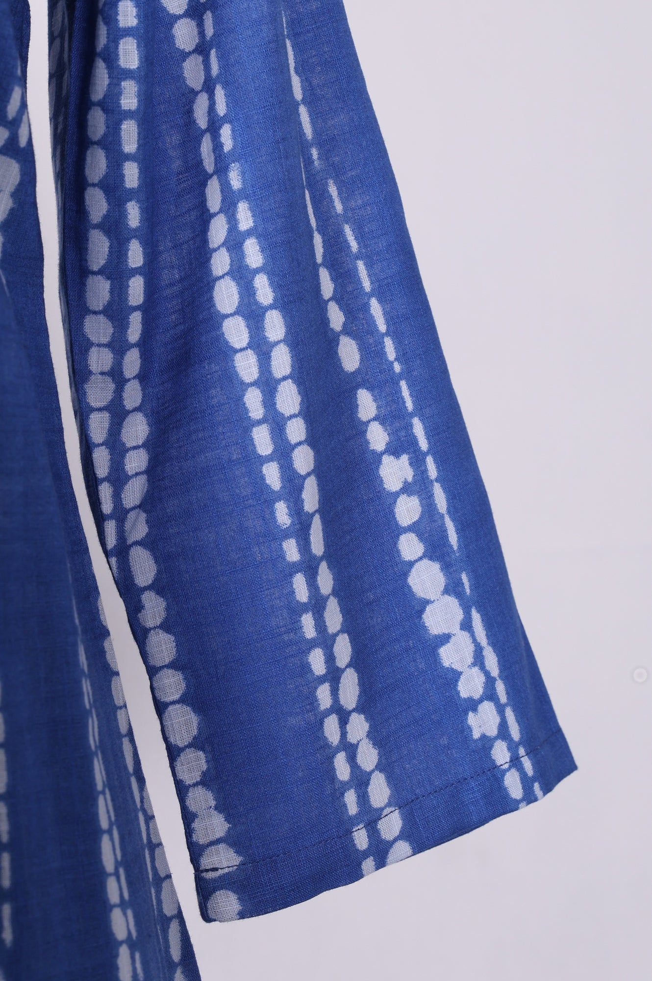 Blue Striped Buttons Pure Cotton Straight Kurta
