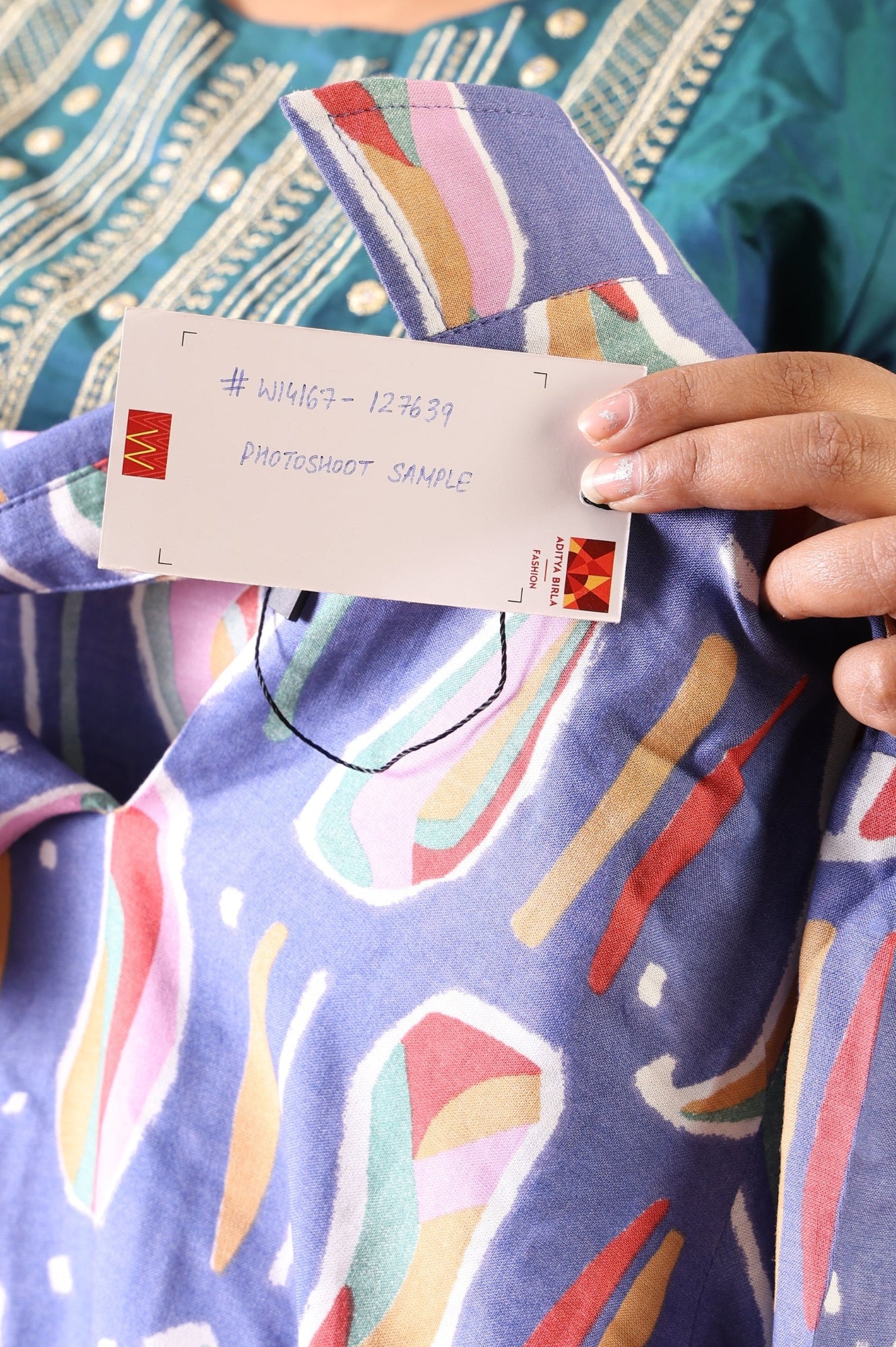 Purple Abstract Straight Kurta