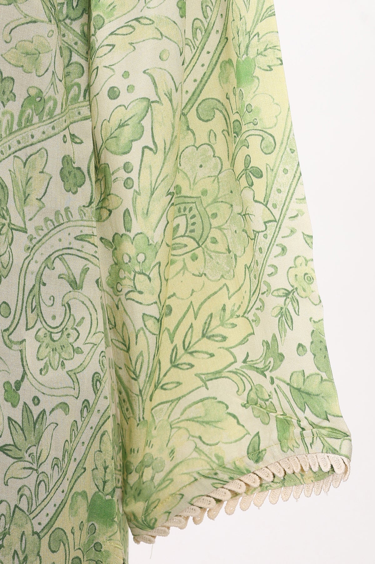 Green Paisley Printed Modal Straight Kurta